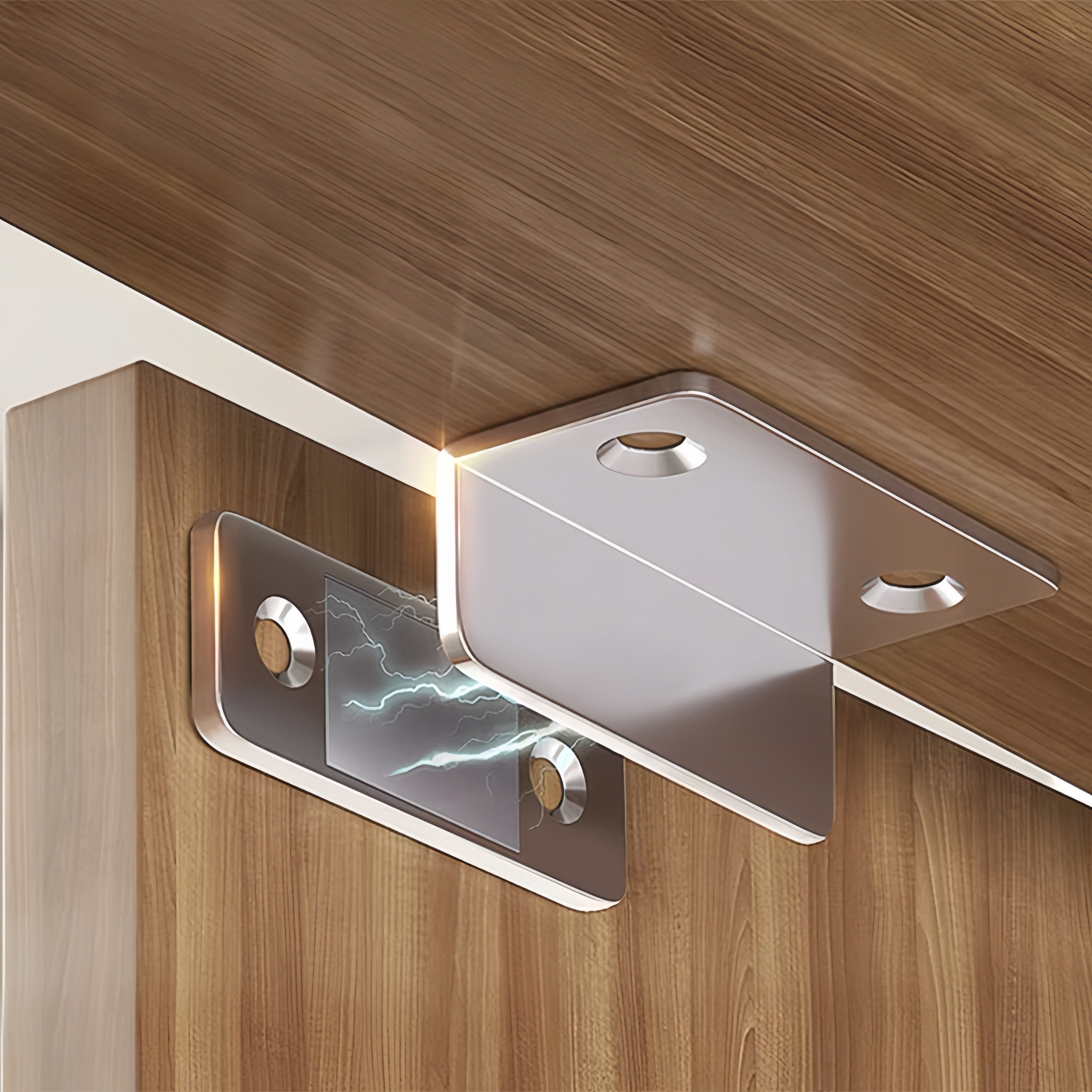FOUORTUNATE-BEE Wandtürstopper Magnetischer Türstopper ohne Bohren für Schrank- & Zimmertüren (4 St), Unsichtbarer Türmagnet mit starkem Halt für Schiebe- & Möb – Bild 3 von 5