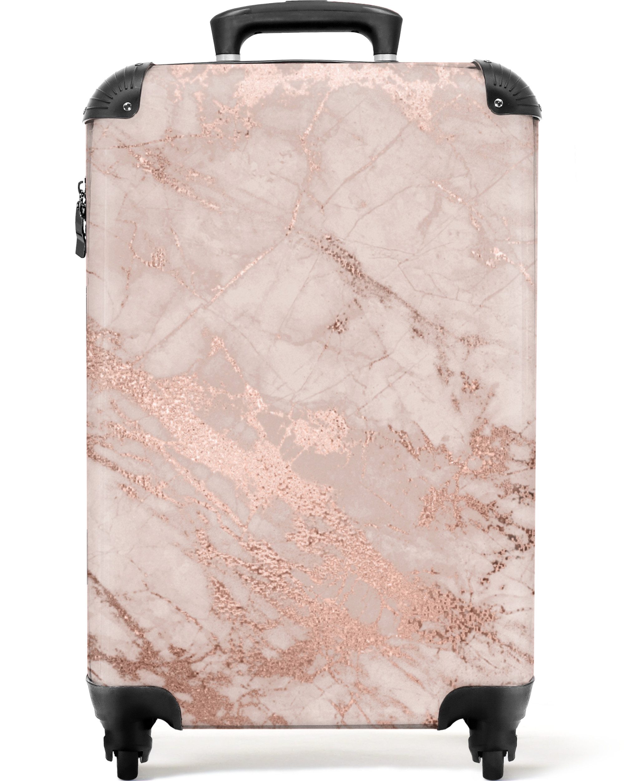 NoBoringSuitcases.com© Hartschalen-Trolley Marmor - Roségold - günstig online kaufen