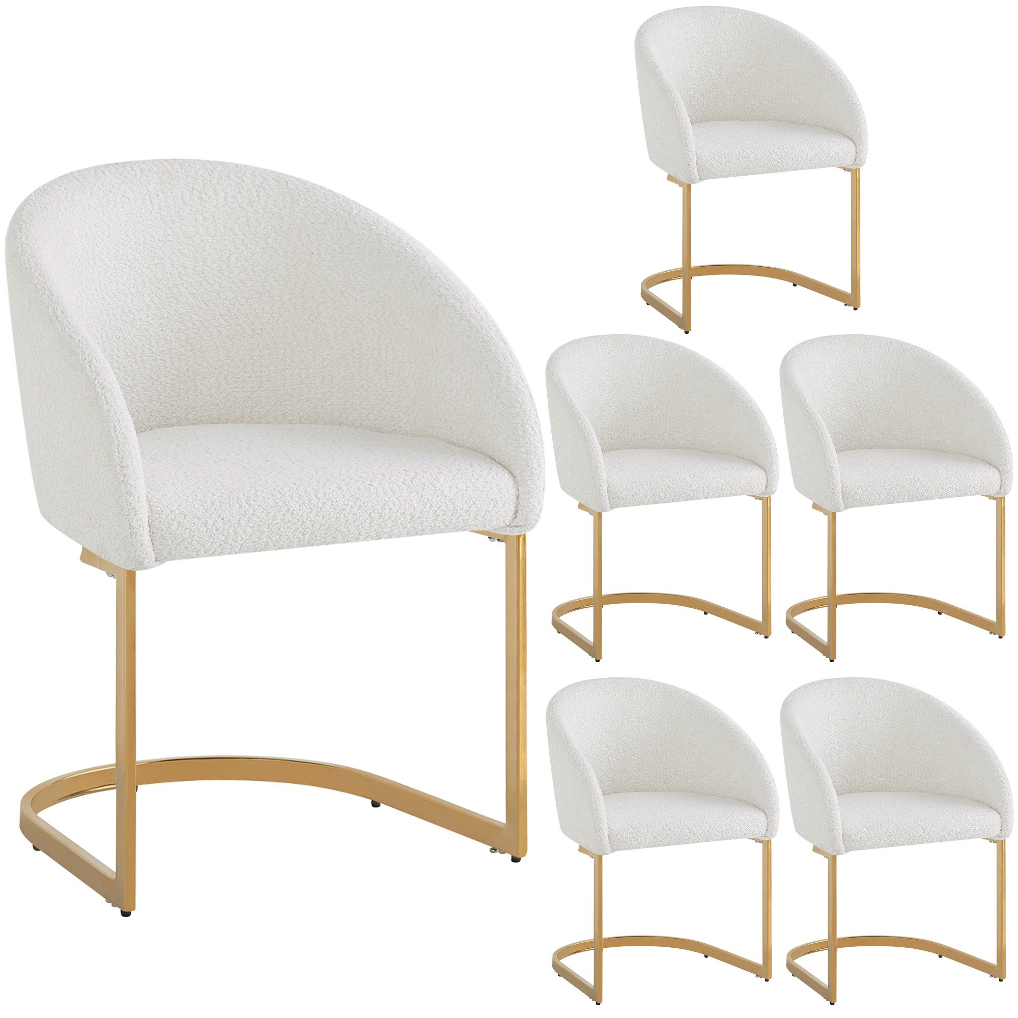 HAUSS SPOLE Esszimmerstuhl 6er Ergonomischer Freischwinger günstig online kaufen