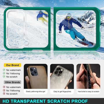 Wigento Handyhülle Für Samsung Galaxy Z Flip4 Acryl + PC + TPU Grün Cover Handy Tasche