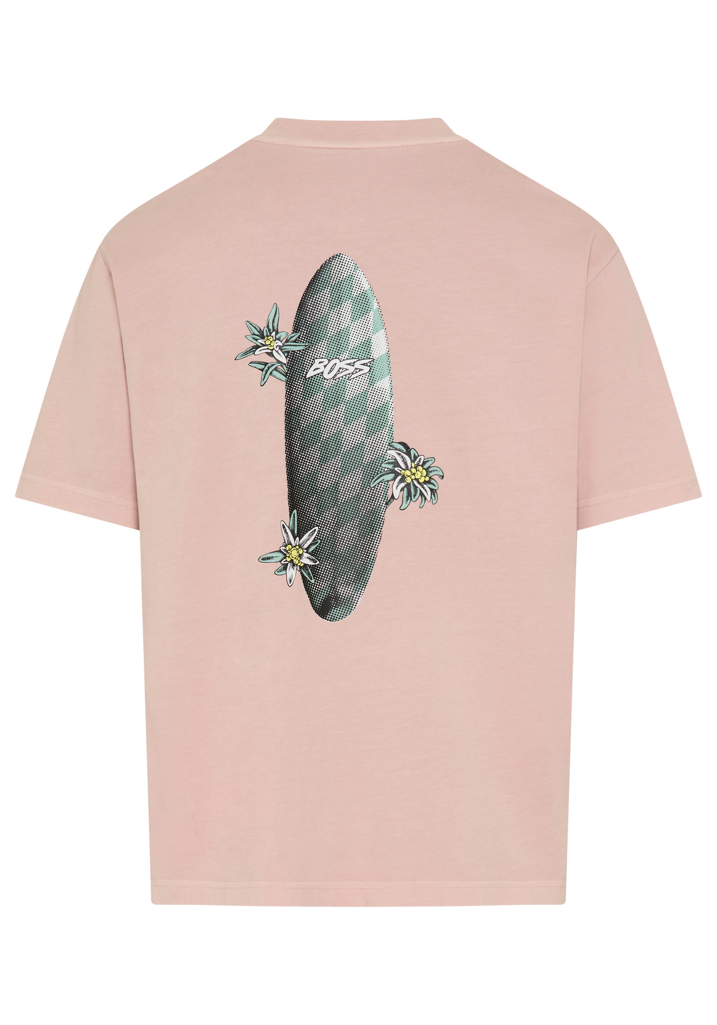 BOSS ORANGE T-Shirt Relaxed Fit, sommerlicher Druck, reine Baumwolle
