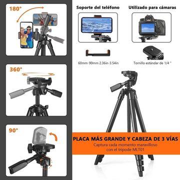 TACKLIFE Kamerastativ (5 in 1 Alustativ 40,5-136cm mit Handyhalter)