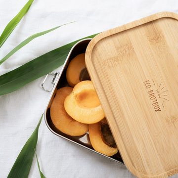 ECO Brotbox Lunchbox Bento Classic + Bamboo Edition, Edelstahl, Bambus, auslaufsicher, Bambusdeckel