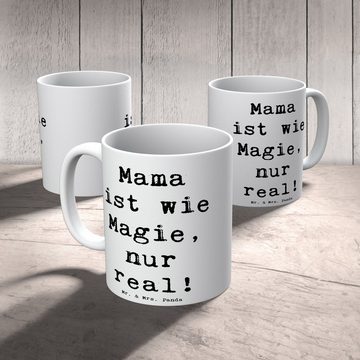 Mr. & Mrs. Panda Tasse Mama Magie - Weiß - Geschenk, Teebecher, Keramiktasse, Porzellantasse, Keramik, Exklusive Motive