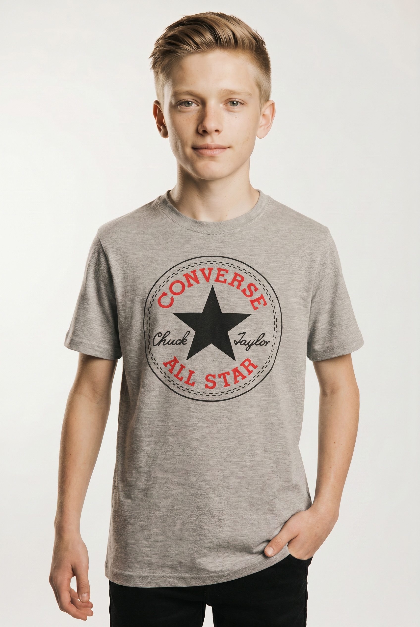 Converse T-Shirt CNVBN CHUCK PATCH TEE für Kinder, mit kurzen Ärmeln, aus Baumwolle, in normaler Passform
