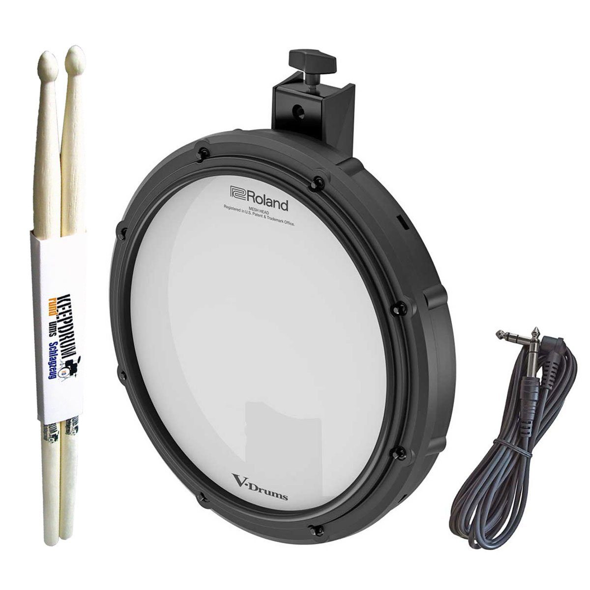 E-Drum Pads Roland PDX-12 V-Pad 12 Zoll mit Schlagzeugstöcken