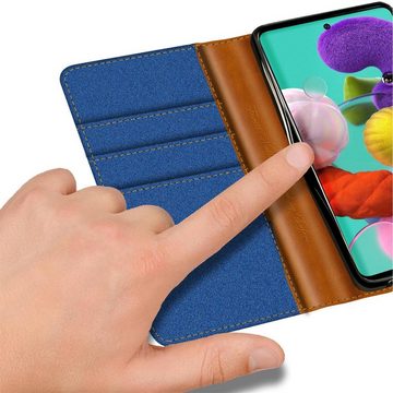 CoolGadget Handyhülle Denim Schutzhülle Flip Case für Samsung Galaxy A41 6,1 Zoll, Book Cover Handy Tasche Hülle für Samsung A41 Klapphülle
