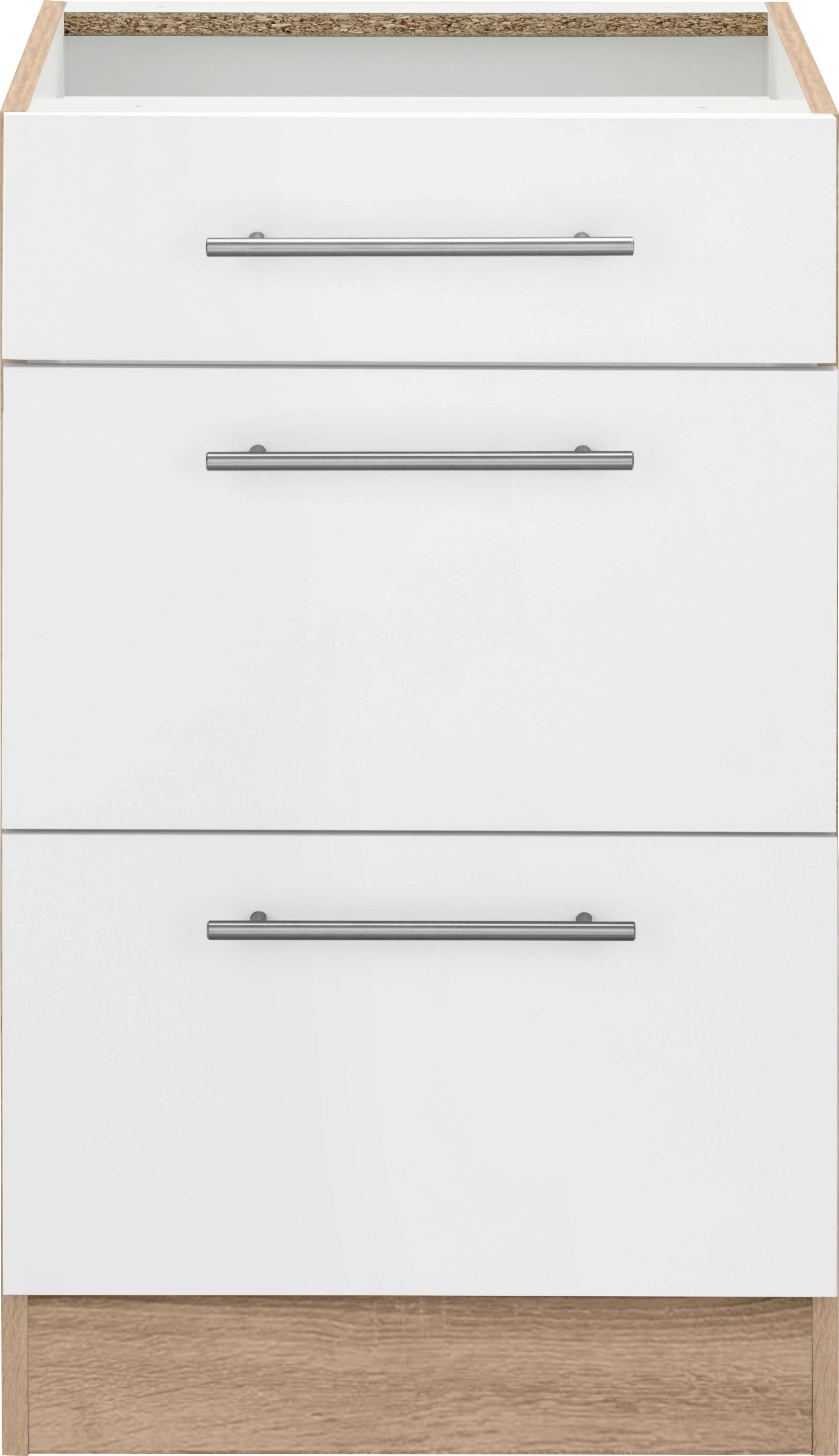 wiho Küchen Unterschrank Cali 50 cm breit, mit 2 großen Auszügen ohne Arbeitsplatte – Bild 2 von 5
