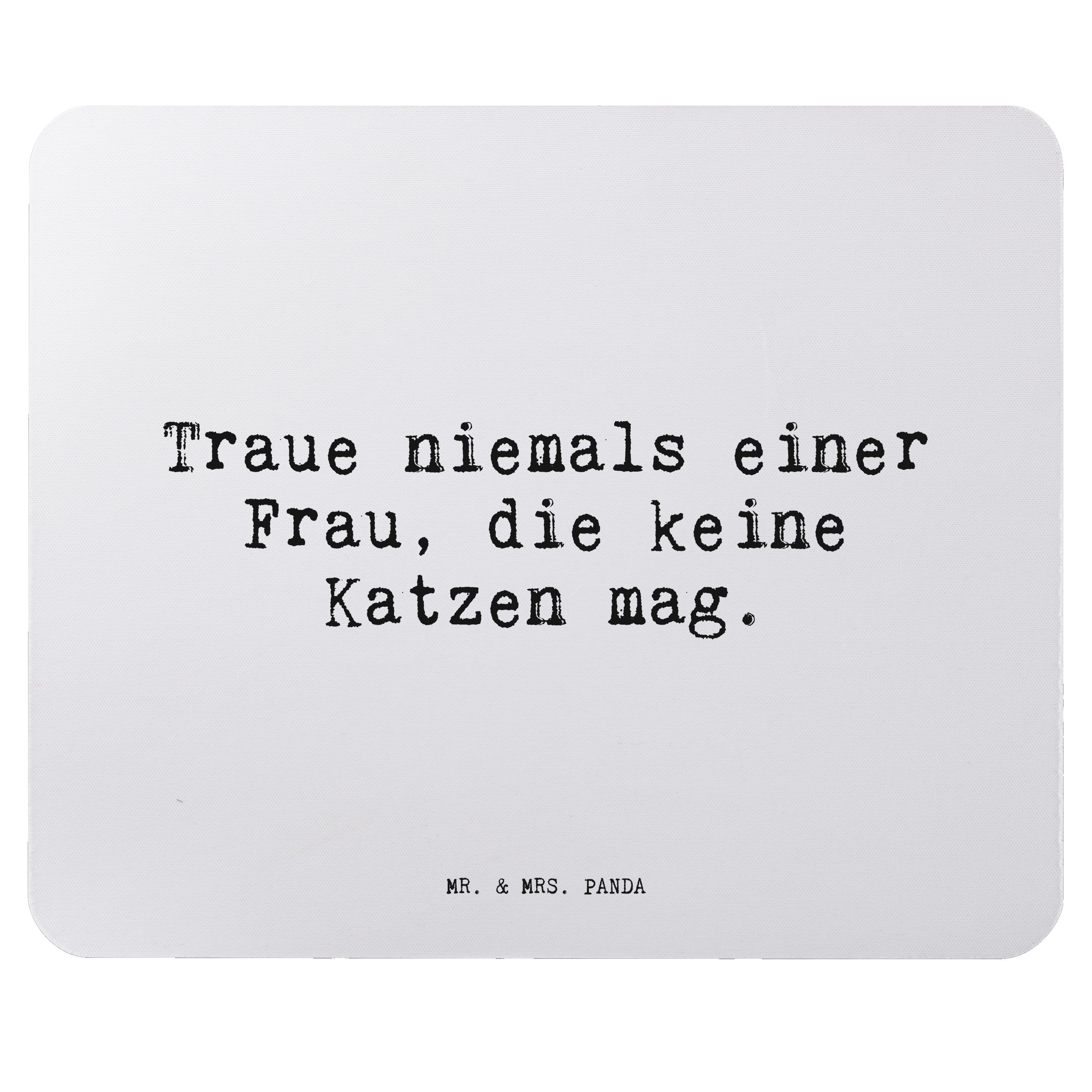 Mr. & Mrs. Panda Mauspad »Traue niemals einer Frau,... Aquarellblau