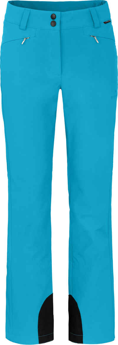 Bergson Skihose »SAIMAA« Damen Softshell Skihose, winddicht, elastisch, Kurzgrößen, cyan blau