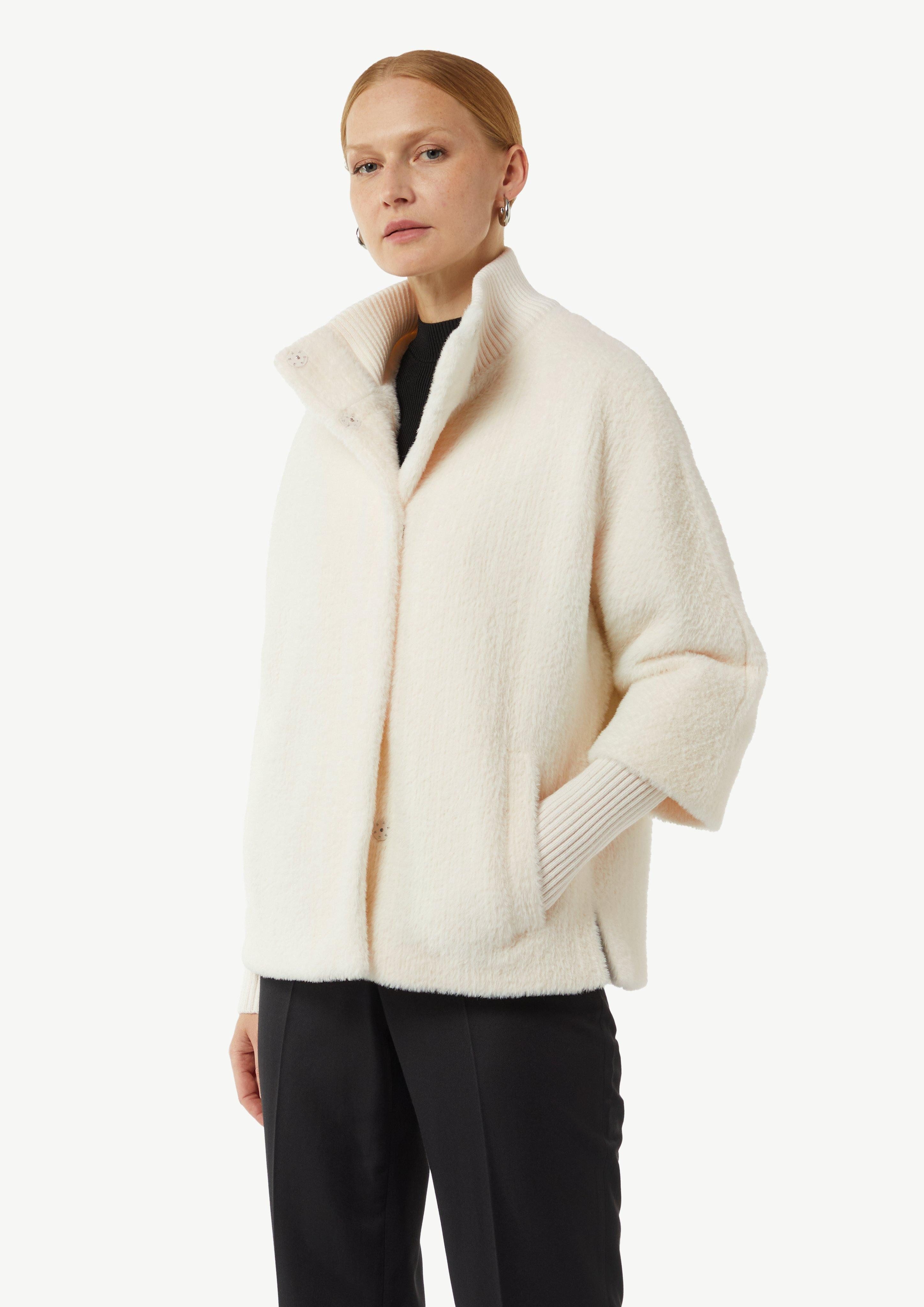 Comma Kurzjacke Weiches Woll-Cape mit Stehkragen günstig online kaufen