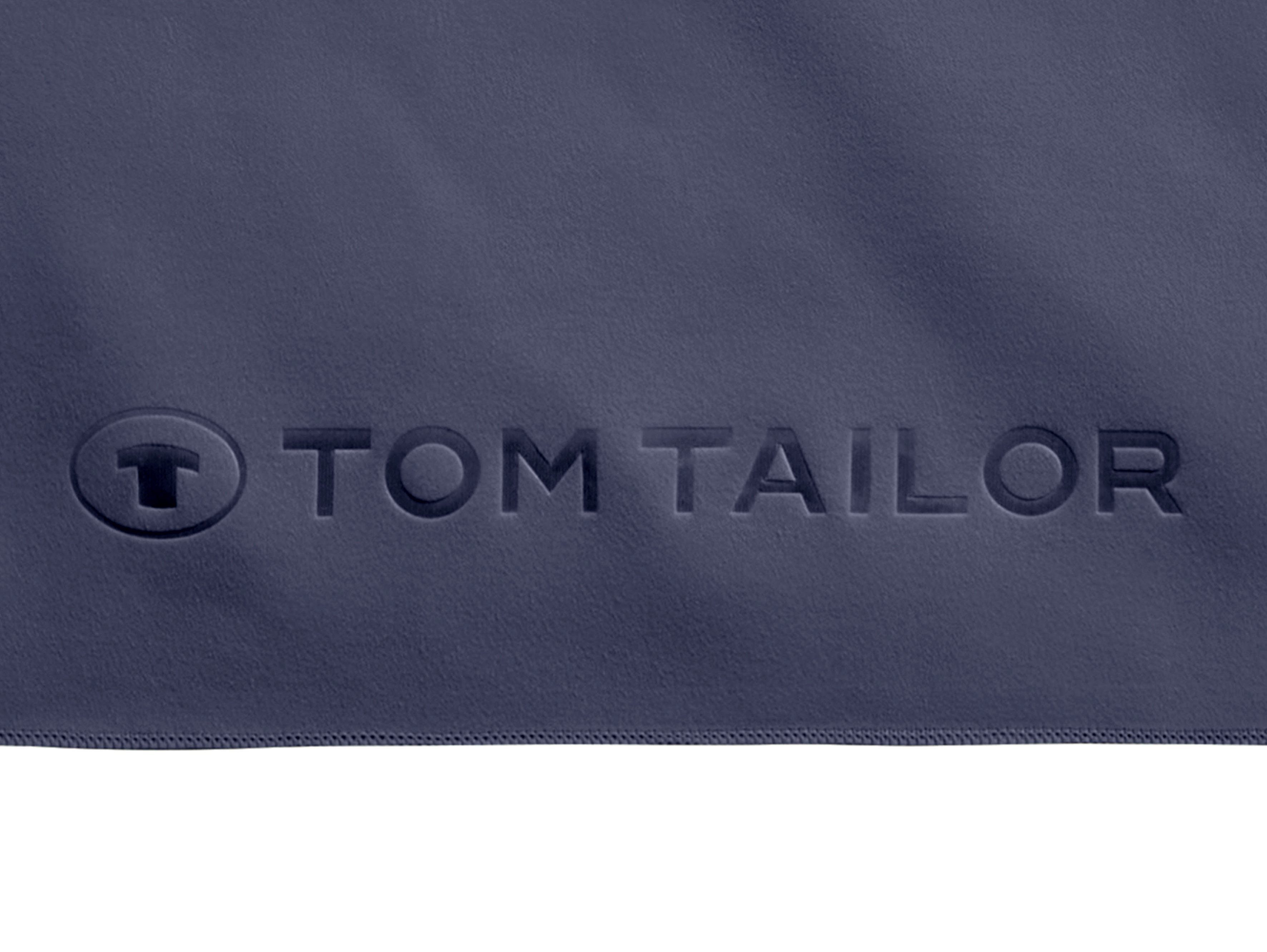 TOM TAILOR HOME Logo dünne, feinfädige, weiche mit (1-St), gewebte trocknend, Fitness, schnell Ware Duschtuch uni, Qualität, hellblau