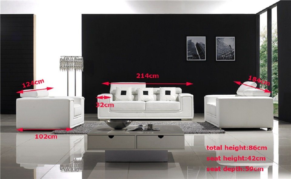 JVmoebel Sofa Design Couchen Leder Sofa Made Sofagarnitur Set 311 in Sofas Polster, Sitzer Europe