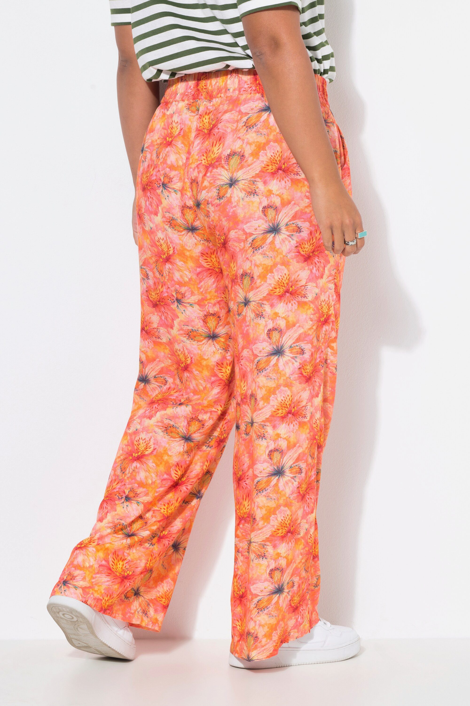 Studio Untold Schlupfhose Palazzohose Wide Legs Orchideen-Print