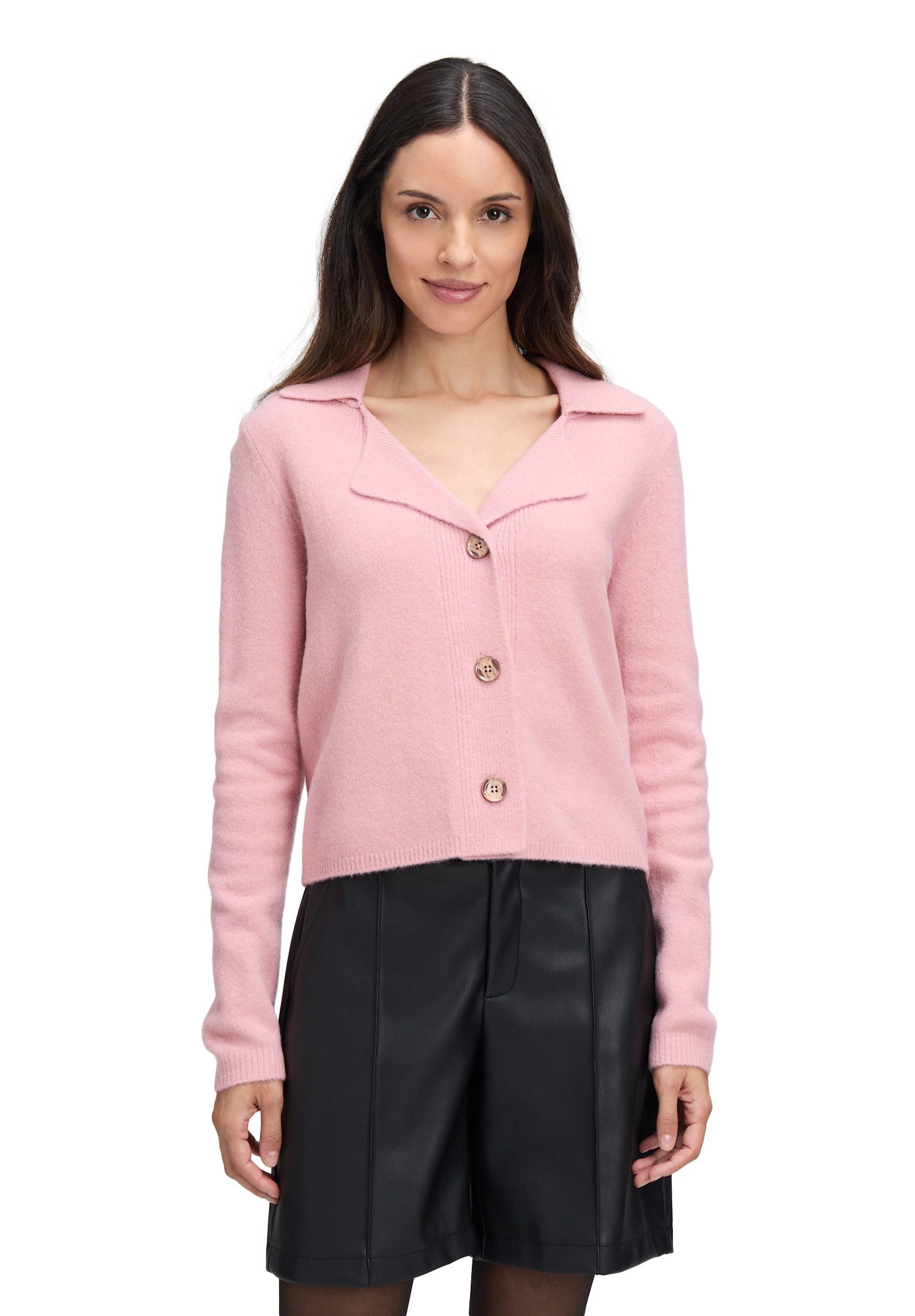 Cartoon Strickjacke Damen Strick-Cardigan mit Reverskragen günstig online kaufen