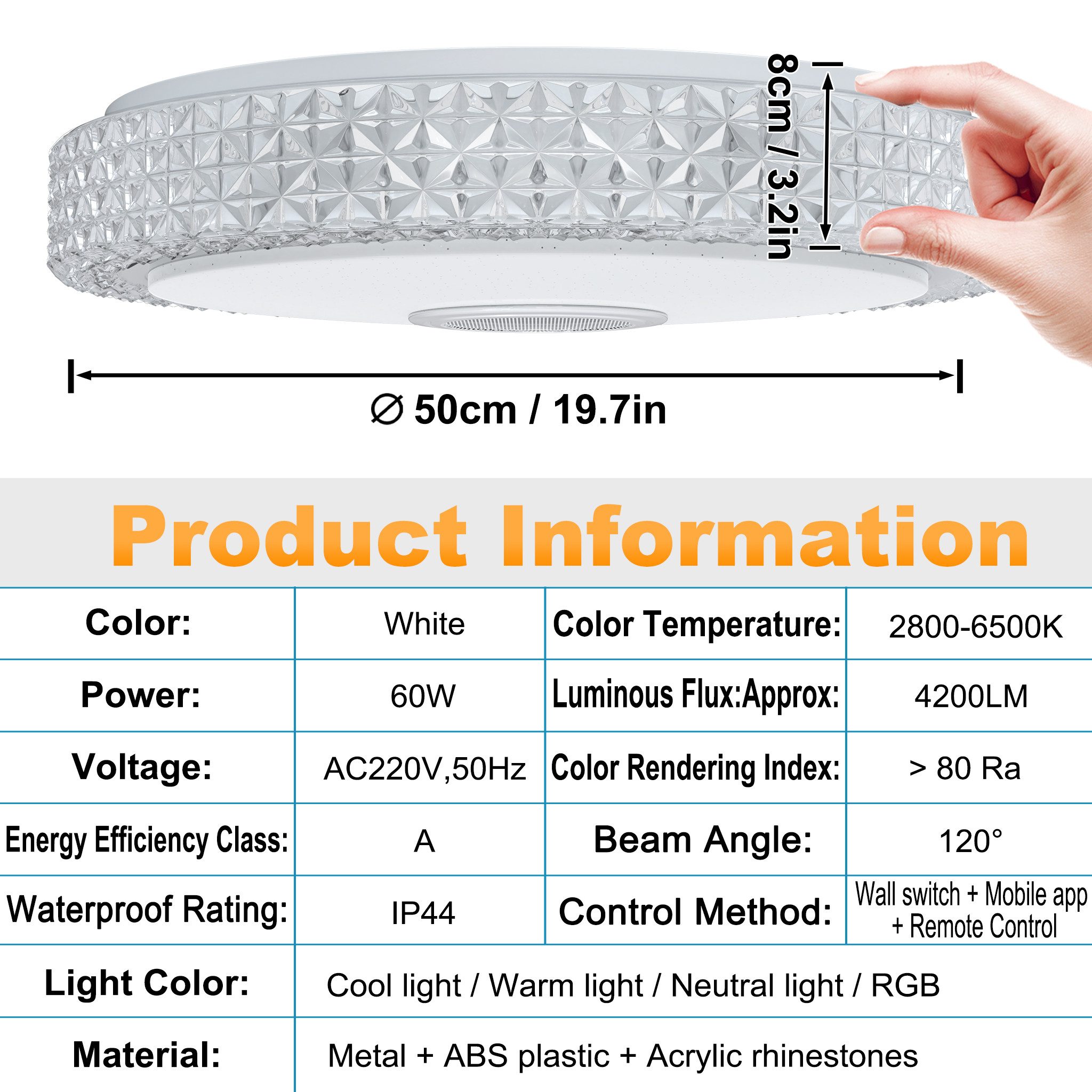 FIVMEN LED Deckenleuchte LED Deckenleuchte Dimmbar Farbwechsel mit Fernbedi günstig online kaufen