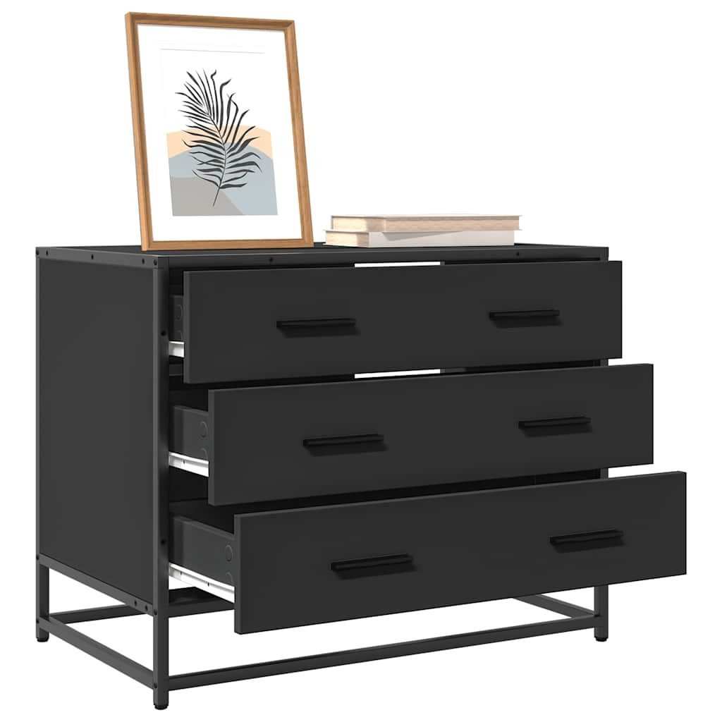 vidaXL Kommode Schubladenschrank Schwarz 70x41x56 cm Holzwerkstoff (1 St)
