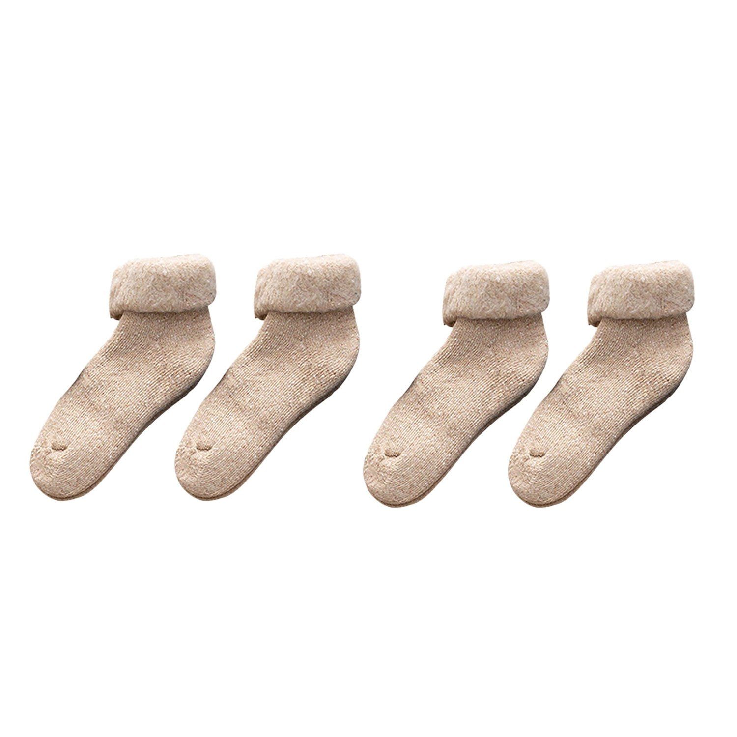 aus Damen Verdickte warme 2 Paar Socken MAGICSHE Merinowolle Skisocken Thermosocken Khaki