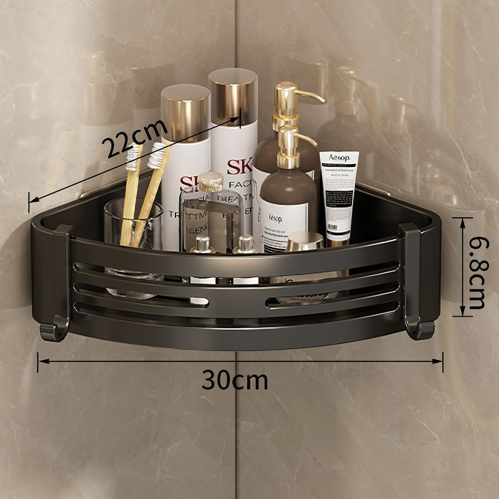 Fanttik Duschregal Duschablage ohne Bohren Badezimmer Organizer,Badregal Duschregal, 1-tlg., Duschkörbe für Bad Küche Toilette