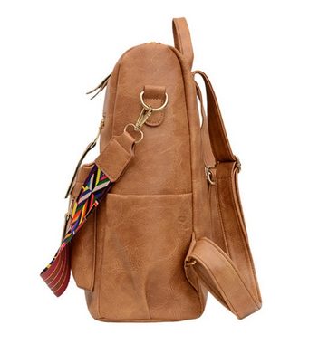 REDOM Rucksack Laptoprucksack Schulrucksack Lederrucksack Reiserucksack Kunstleder (33x36x15 cm, Vintage, Schultertasche, Notebook Laptop Tasche, Uni Rucksack), für Herren Damen Jungen Teenager Freizeit Arbeit Business Reisen