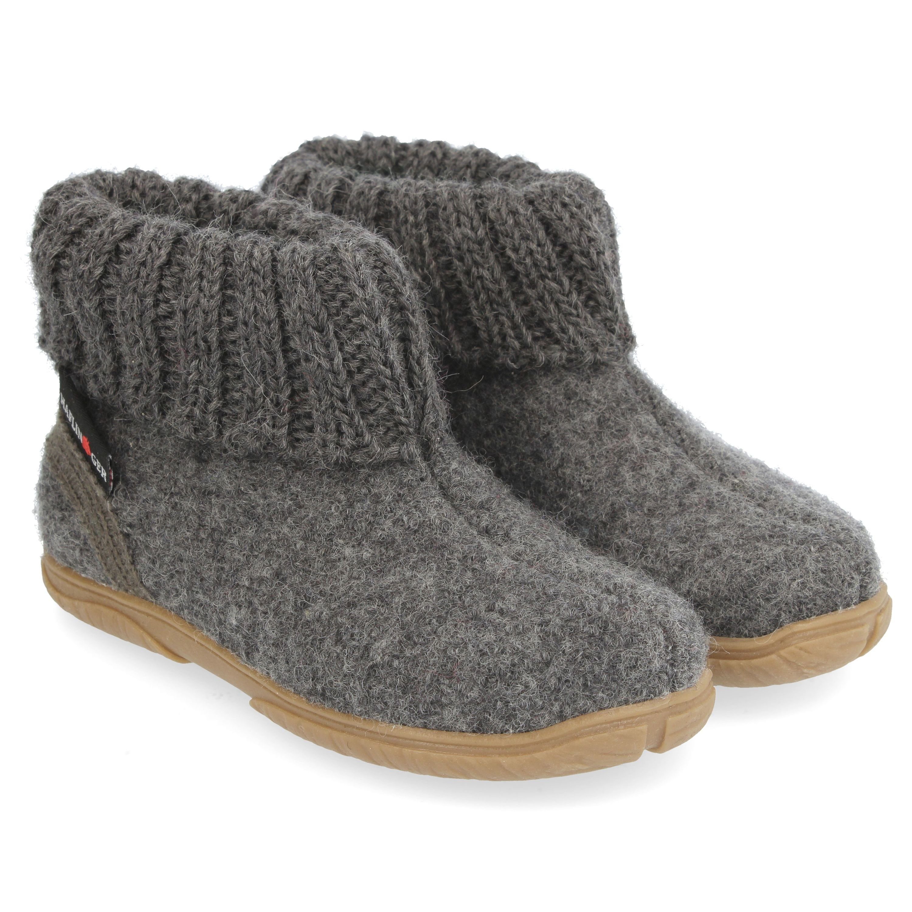 Fidelius Toni Kinderhausschuhe mit Kragen und Gummisohle unisex Hausschuh