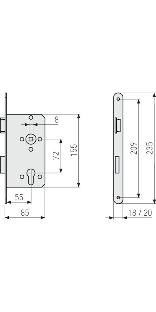 ABUS Einsteckschloss 61705