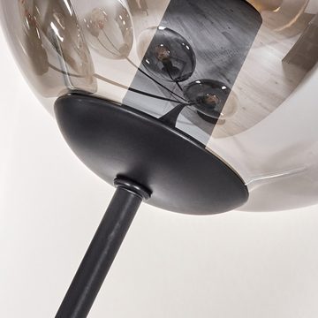 hofstein Stehlampe Stehlampe aus Metall/Glas in Schwarz/Rauchfarben/Klar, ohne Leuchtmittel, Leuchte mit Glasschirmen(15cm), Schalter, 5xE14, ohne Leuchtmittel
