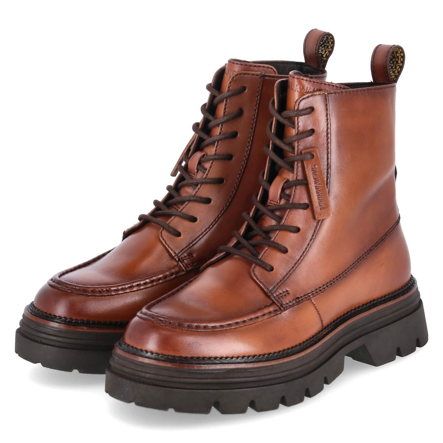 Salamander Salamander Boots F31AUP331000-6300 Damen Glattleder brown Schnürstiefel