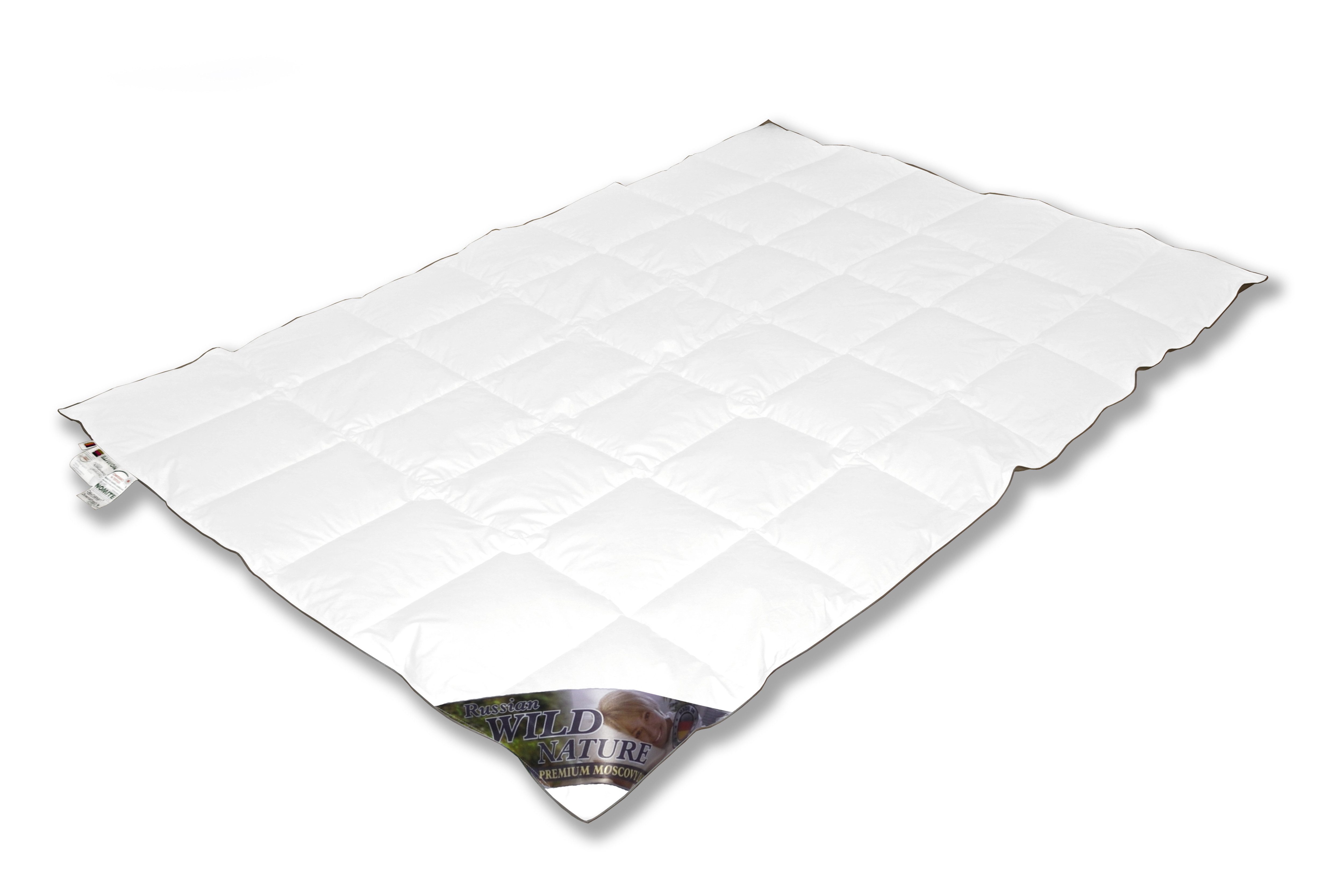 Vitaschlaf Daunenbettdecke Vitaschlaf® Moscovy® Bettdecken Sommer Winter Ganzjahresdecke, Füllung: 90% und 10% Federn, Bezug: 100% Baumwolle aus feinster MACO Einschütte, Bettdecke 135x200 cm, 155x220 cm und weitere Größen, Made in Germany