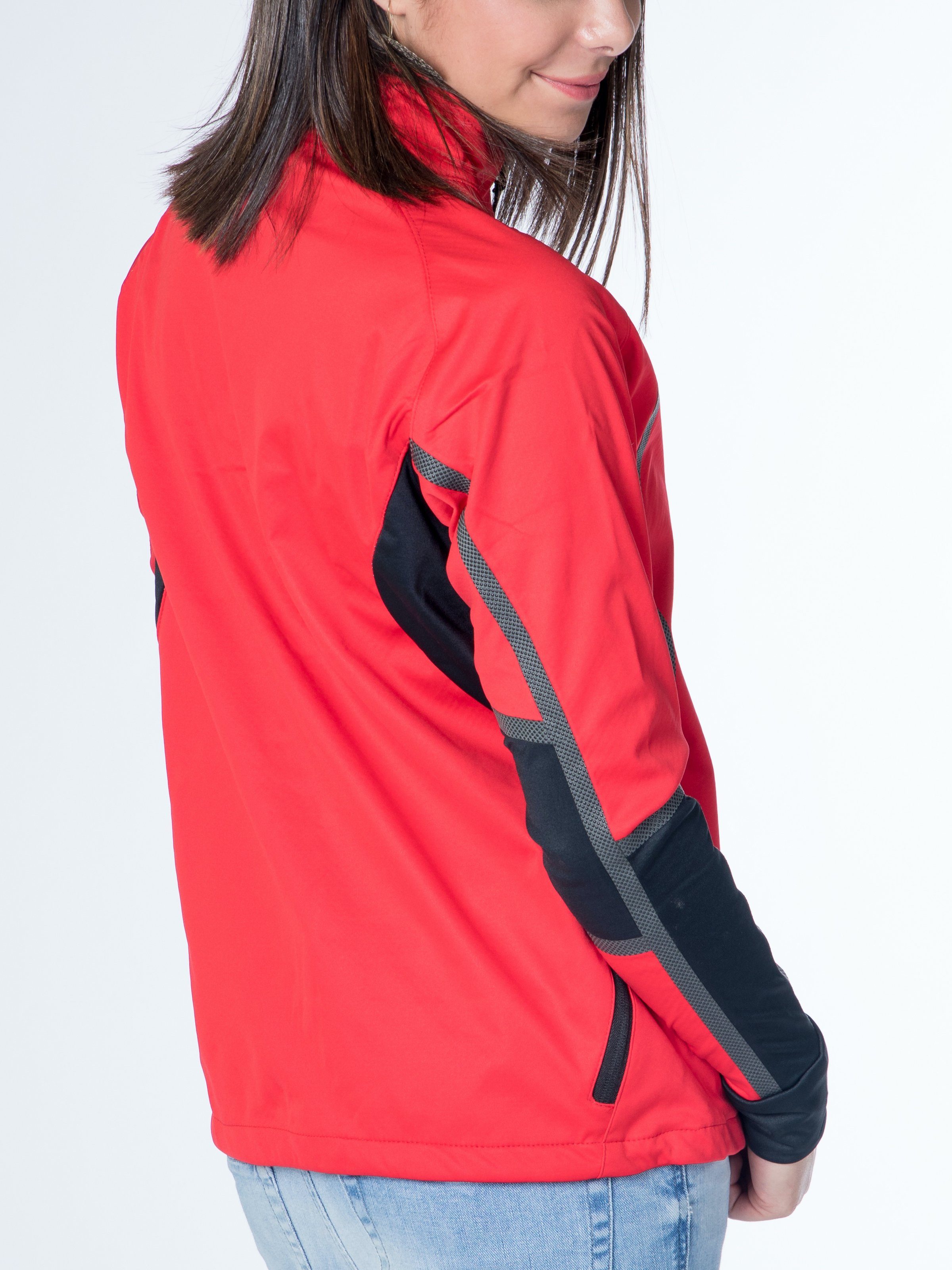 DEPROC Active Ärmeleinsätzen Mit NEW CS Softshelljacke THORSBY Mid-layer red Women sportlichen