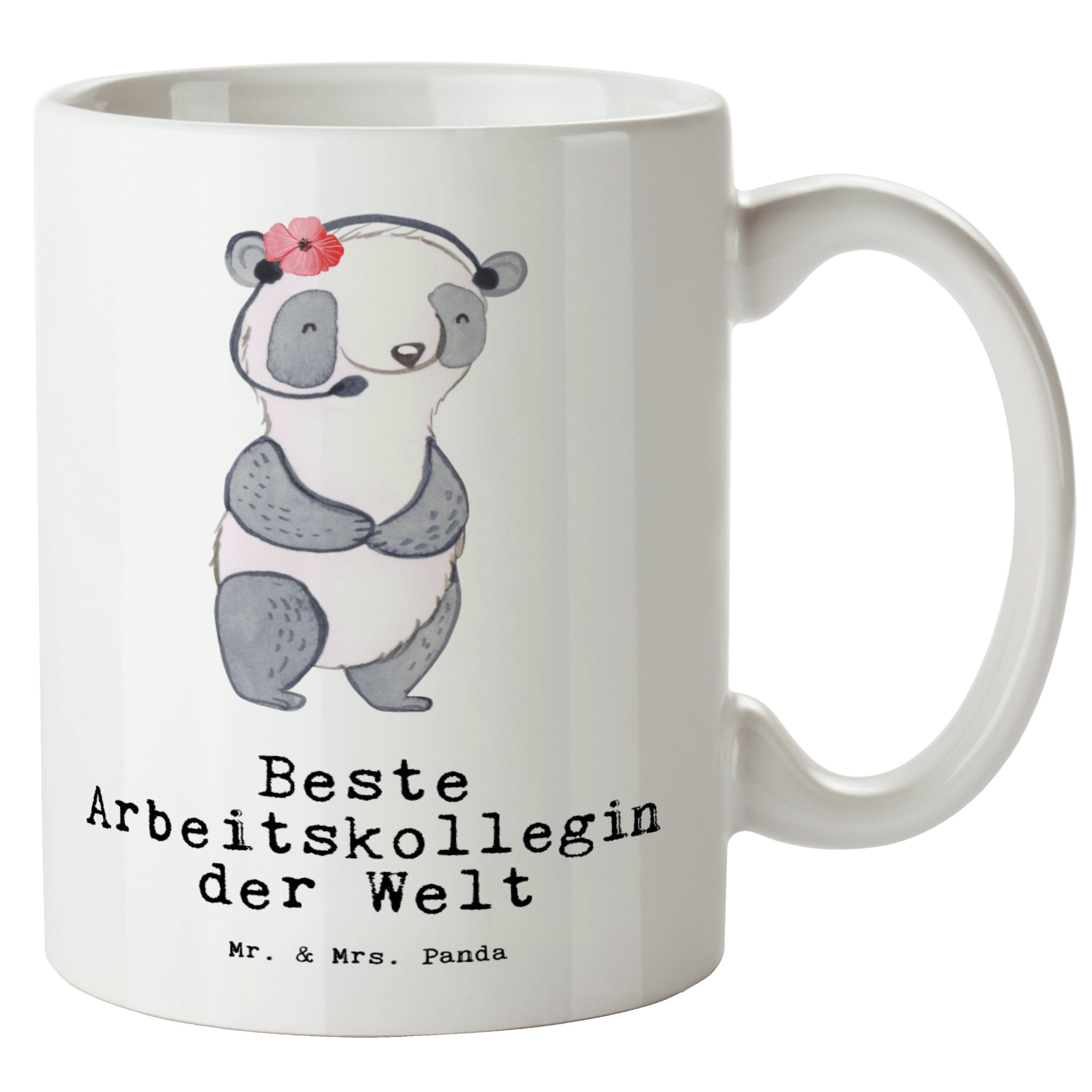 Arbeitskollegin - Keramik Weiß der XL Tasse Panda Beste Panda Geschenk, Mrs. & Mr. - Berufsgenossi, Tasse Welt