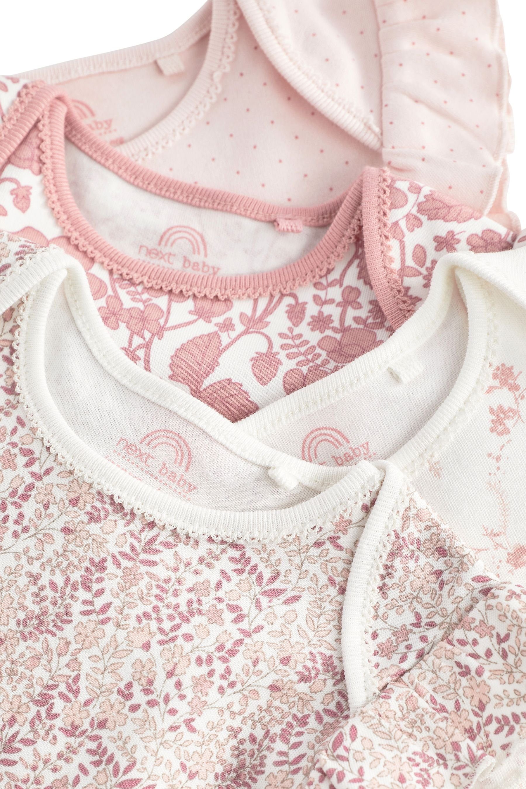 Next Strampler Baby-Strampelanzüge, Pale 4er-Pack Pink (4-tlg) Floral