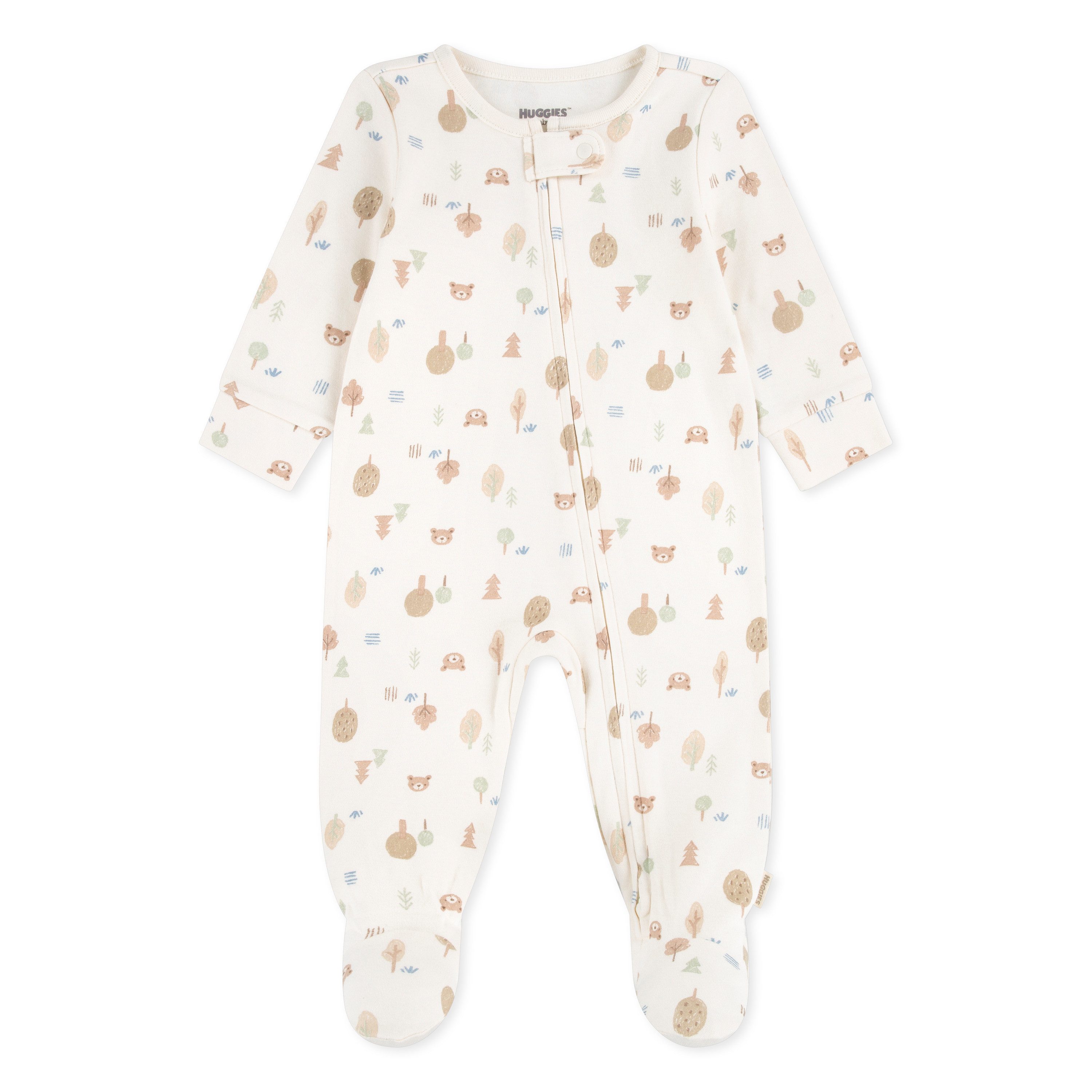 HUGGIES babywear Strampler HUGB FOOTED COVERALL allover mit Bärchen und Sternen bedruckt