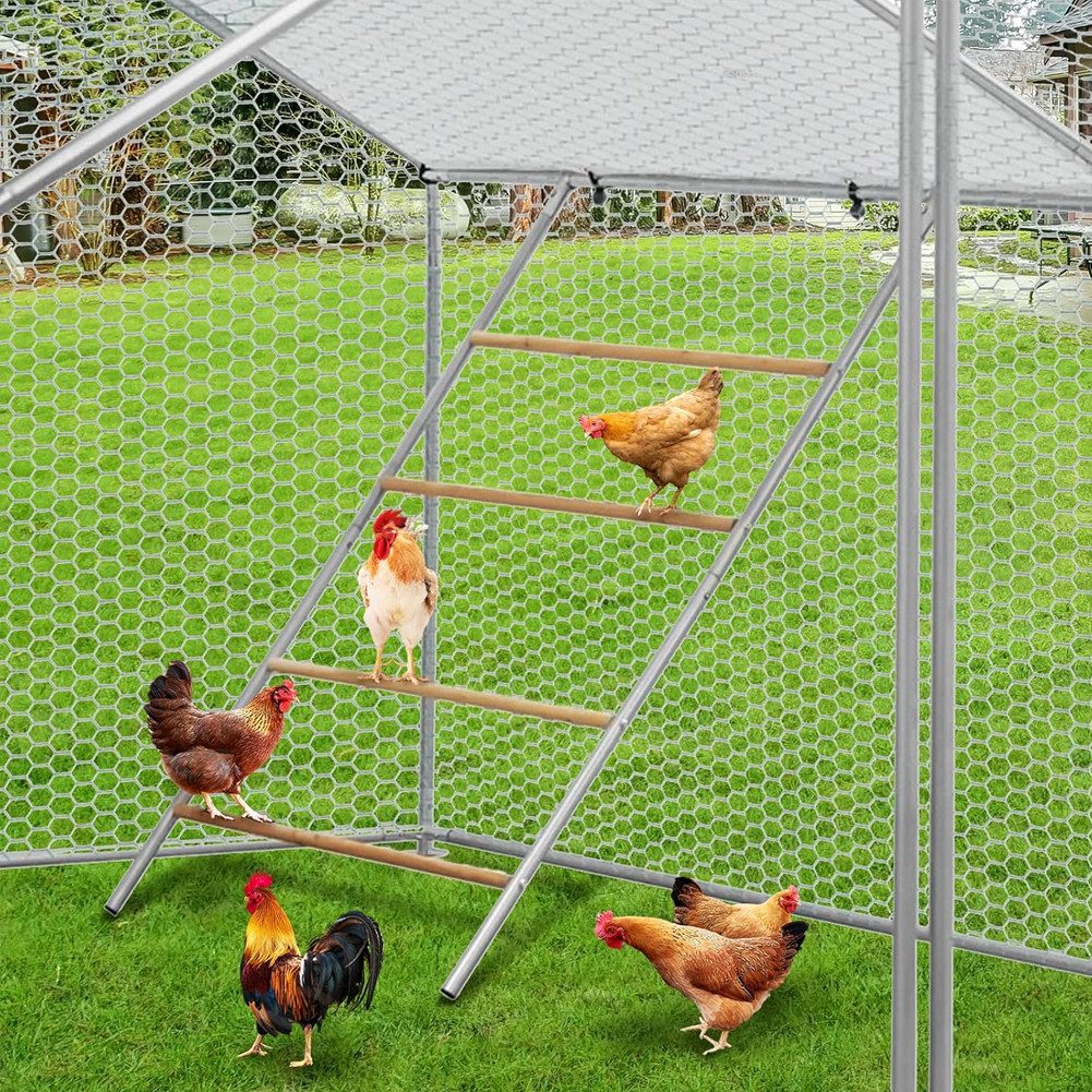 GarveeMore Hühnerstall Hühnerstange mit abnehmbarer Schaukel und Leiter für den Hinterhof, wetterfeste Stangen strapazierfähiges Zubehör für den Hühnerstall