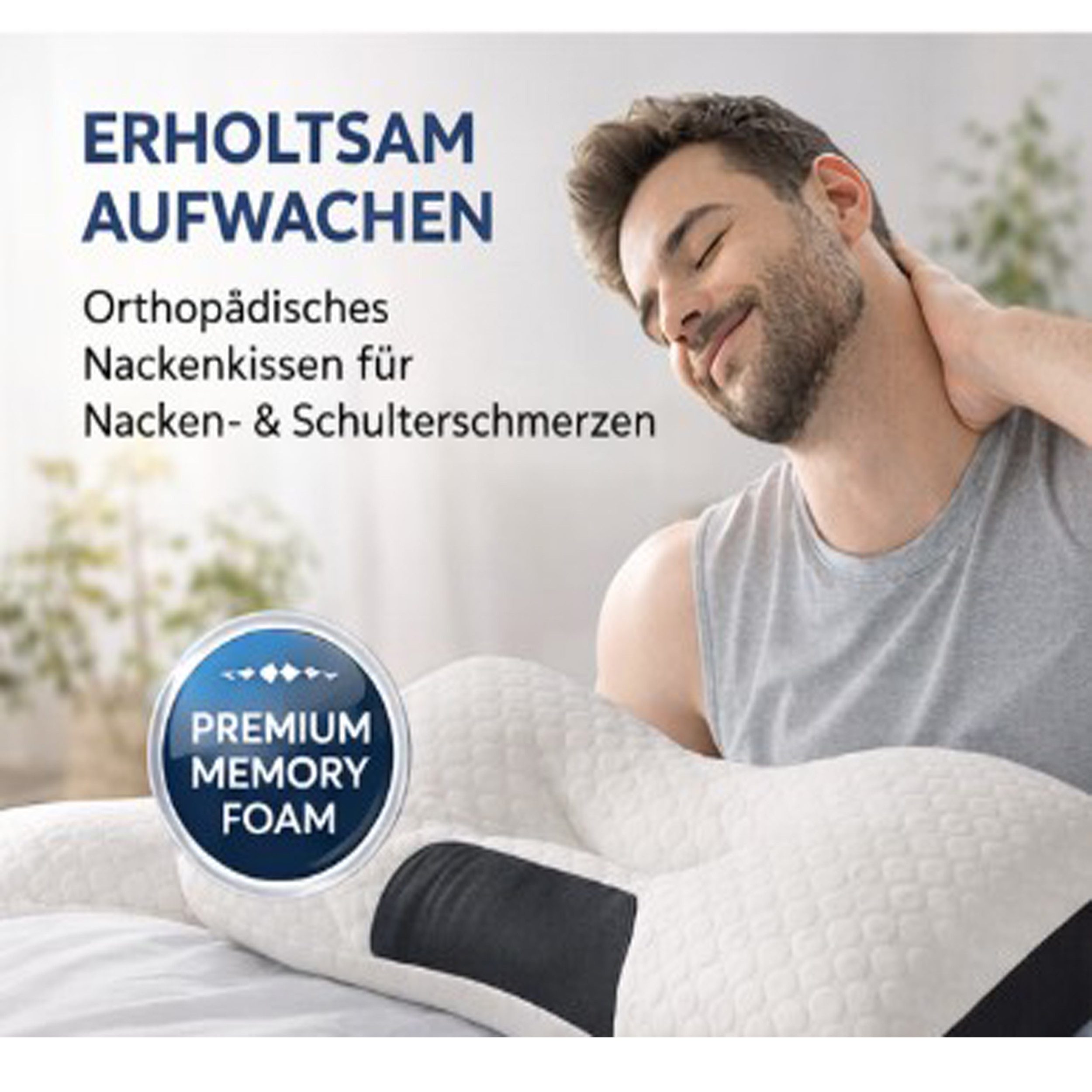 Deggelbam Gelschaumkopfkissen Nackenkissen Kopfkissen 74cm x 47cm, Rückenschläfer, Bauchschläfer, Seitenschläfer, Waschbar in der Waschmaschine - Für alle Schlaftypen geeignet