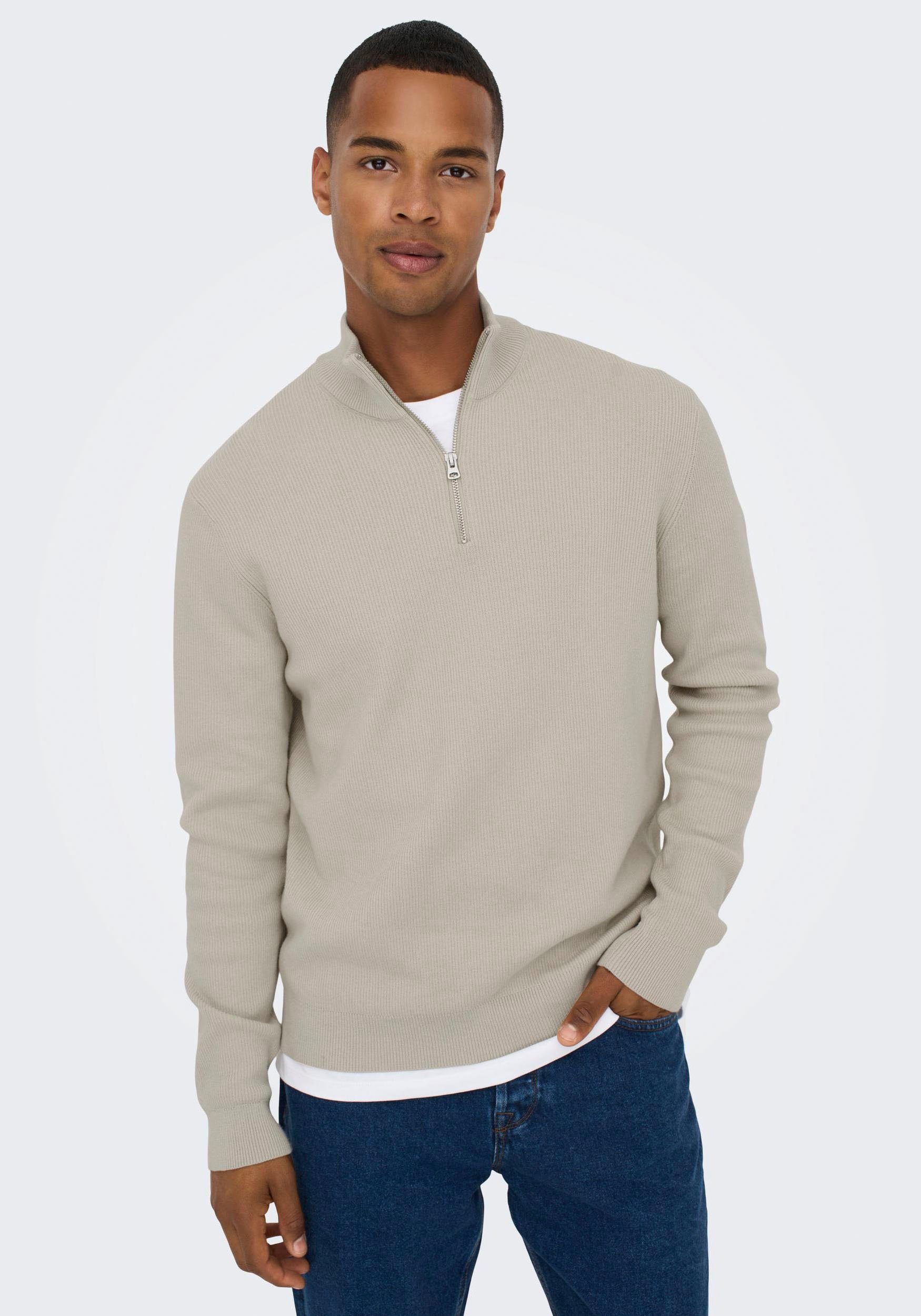 Only & Sons KALLE REG 12 STRUC CREW NOOS - Trui - silver lining/beige