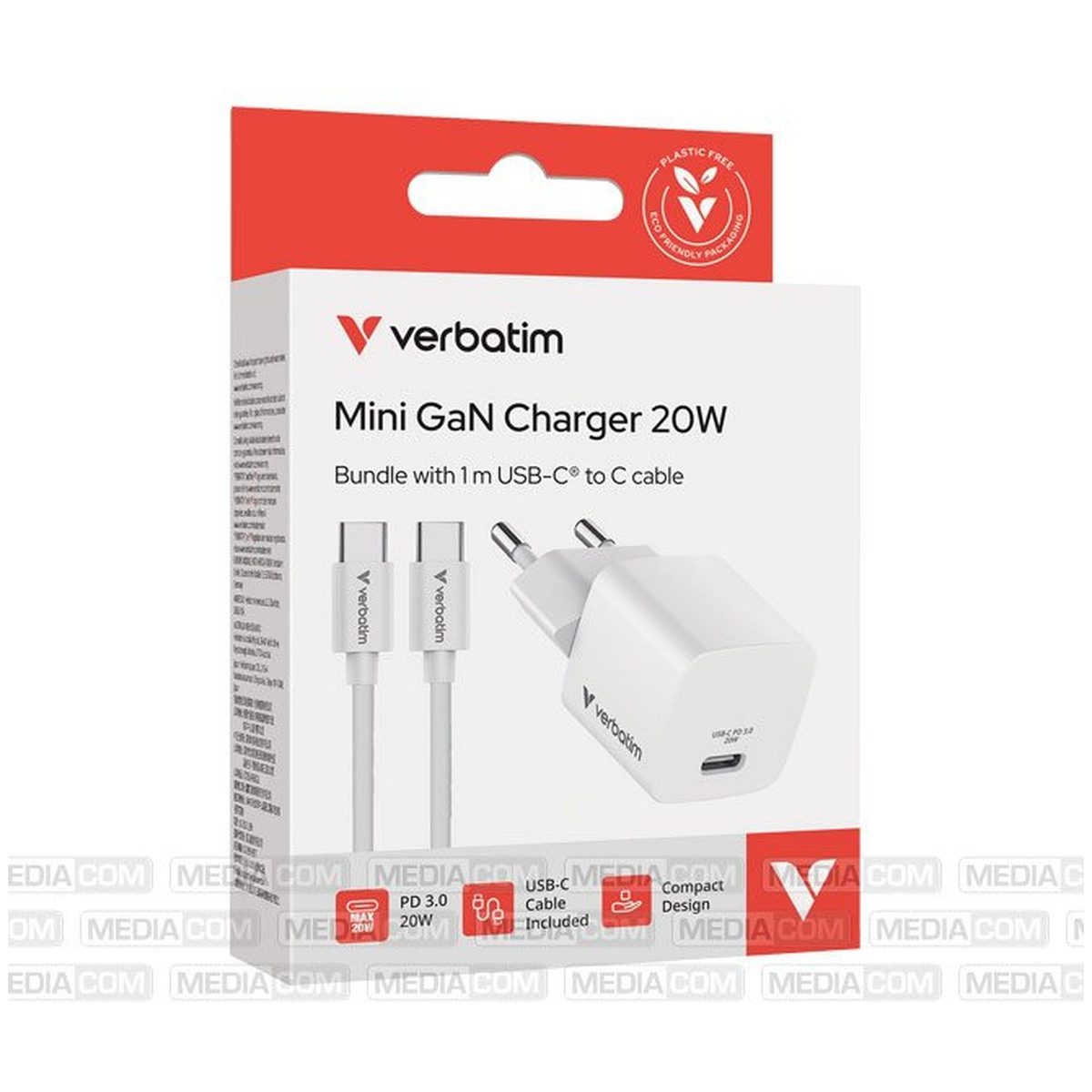 Verbatim Verbatim GaN Ladeadapter 969W USB-C Weiss Smartphone-Ladegerät