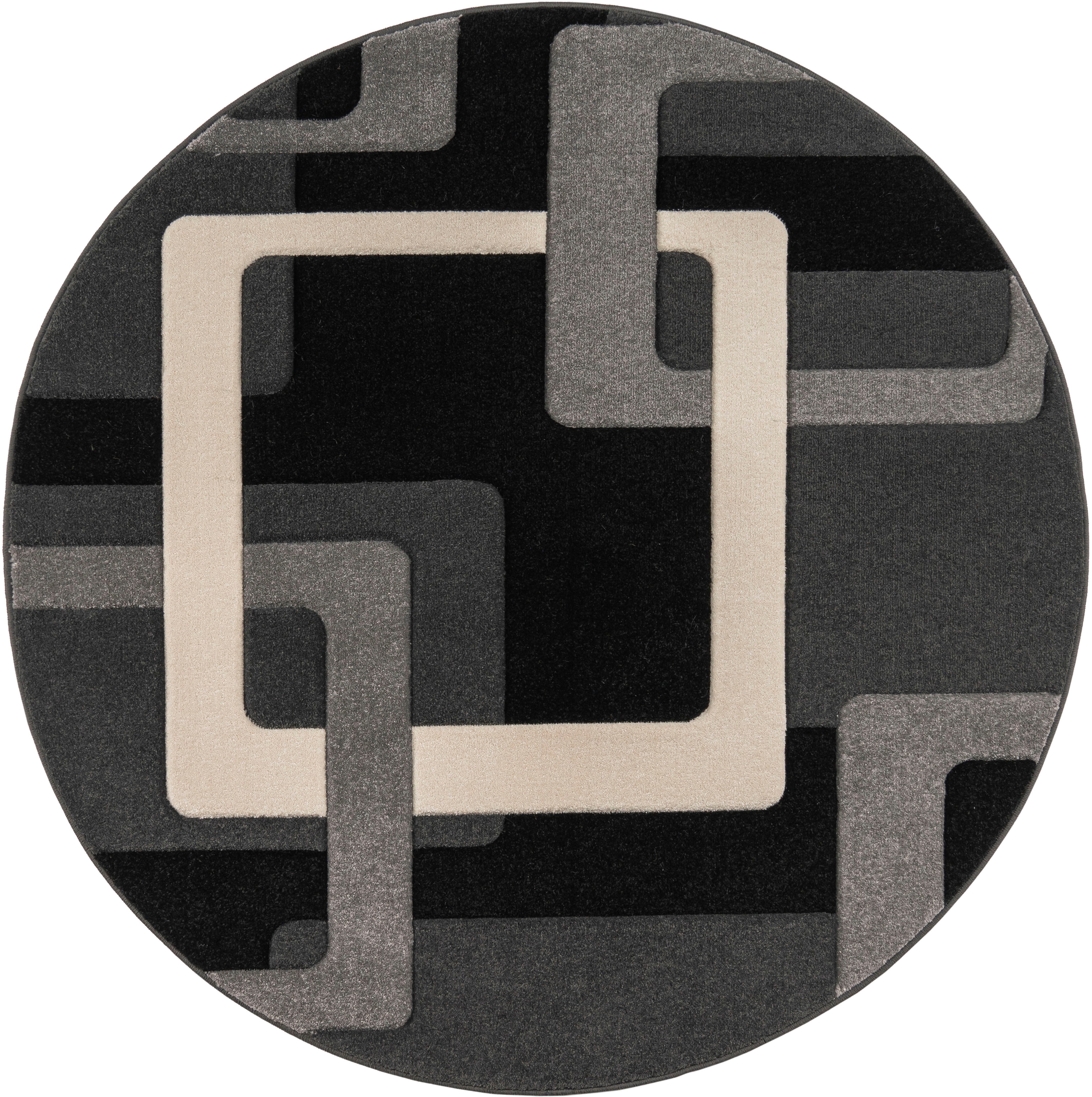 OTTO home Teppich Maxim, rund, Höhe: 13 mm, Hoch-Tief-Effekt, Kurzflor, 3D-Design, Kundenliebling
