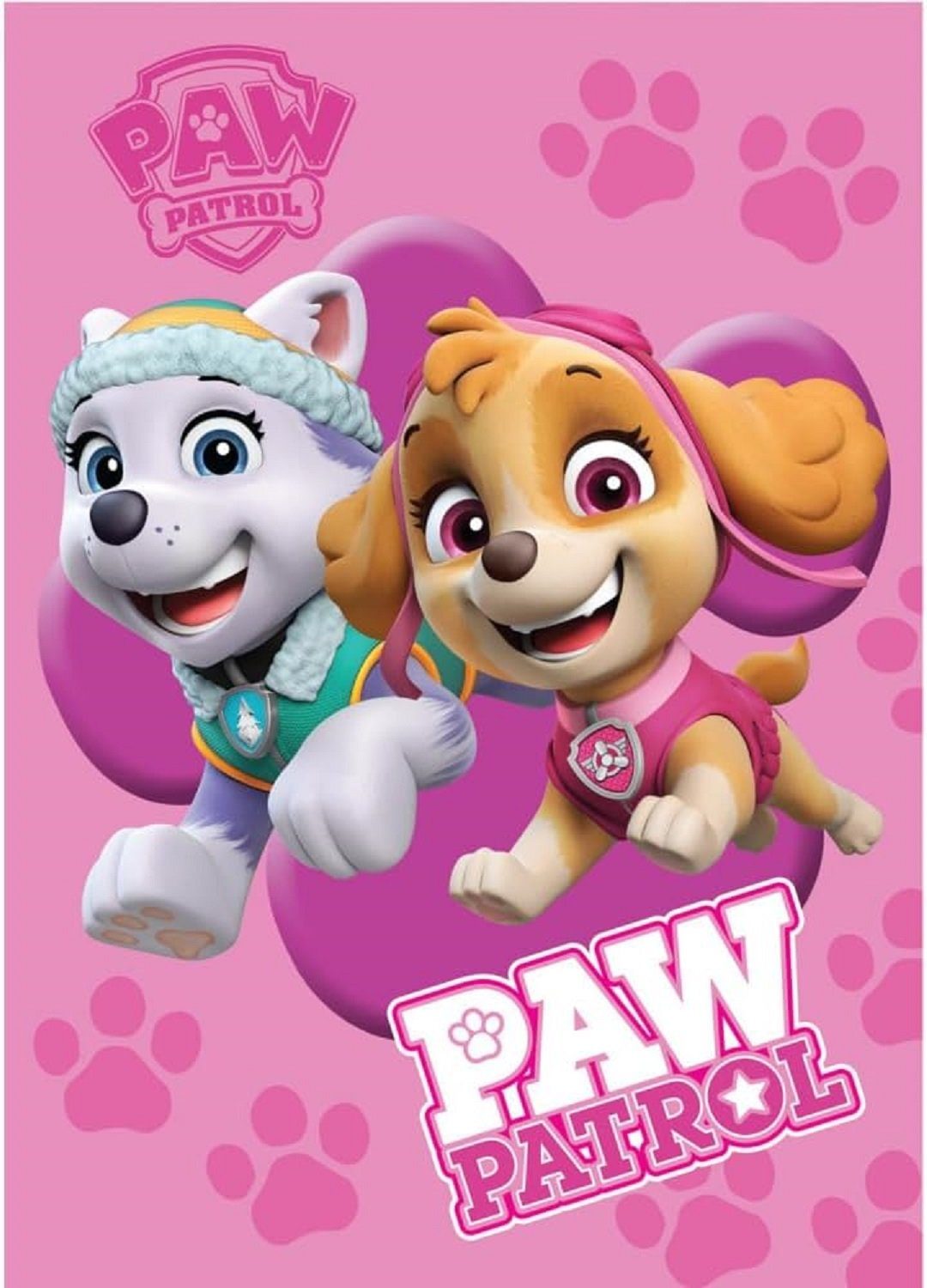 Wohndecke Paw Patrol Fleecedecke Schmusedecke Kuscheldecke rosa 100 x 140 cm, BrandMac