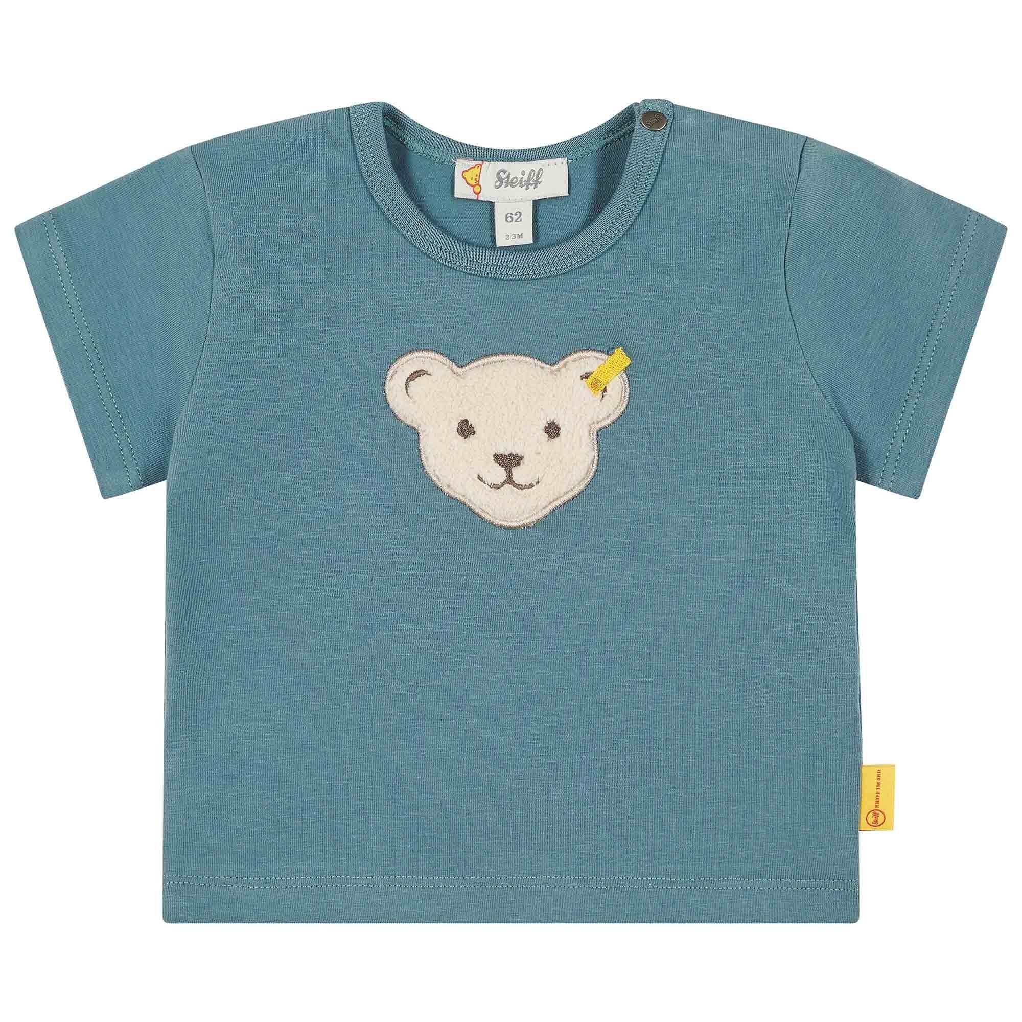 Steiff Langarmshirt Baby T-Shirt - Basic, Kurzarm, Teddy-Applikation