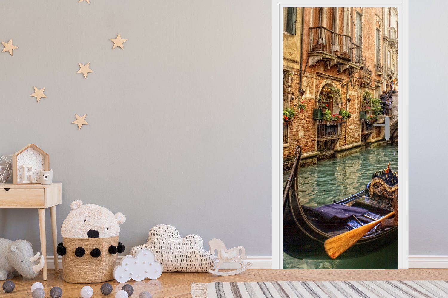 bedruckt, Türtapete Matt, Venedig-Kanal, Tür, für Türaufkleber, cm (1 St), 75x205 Fototapete MuchoWow