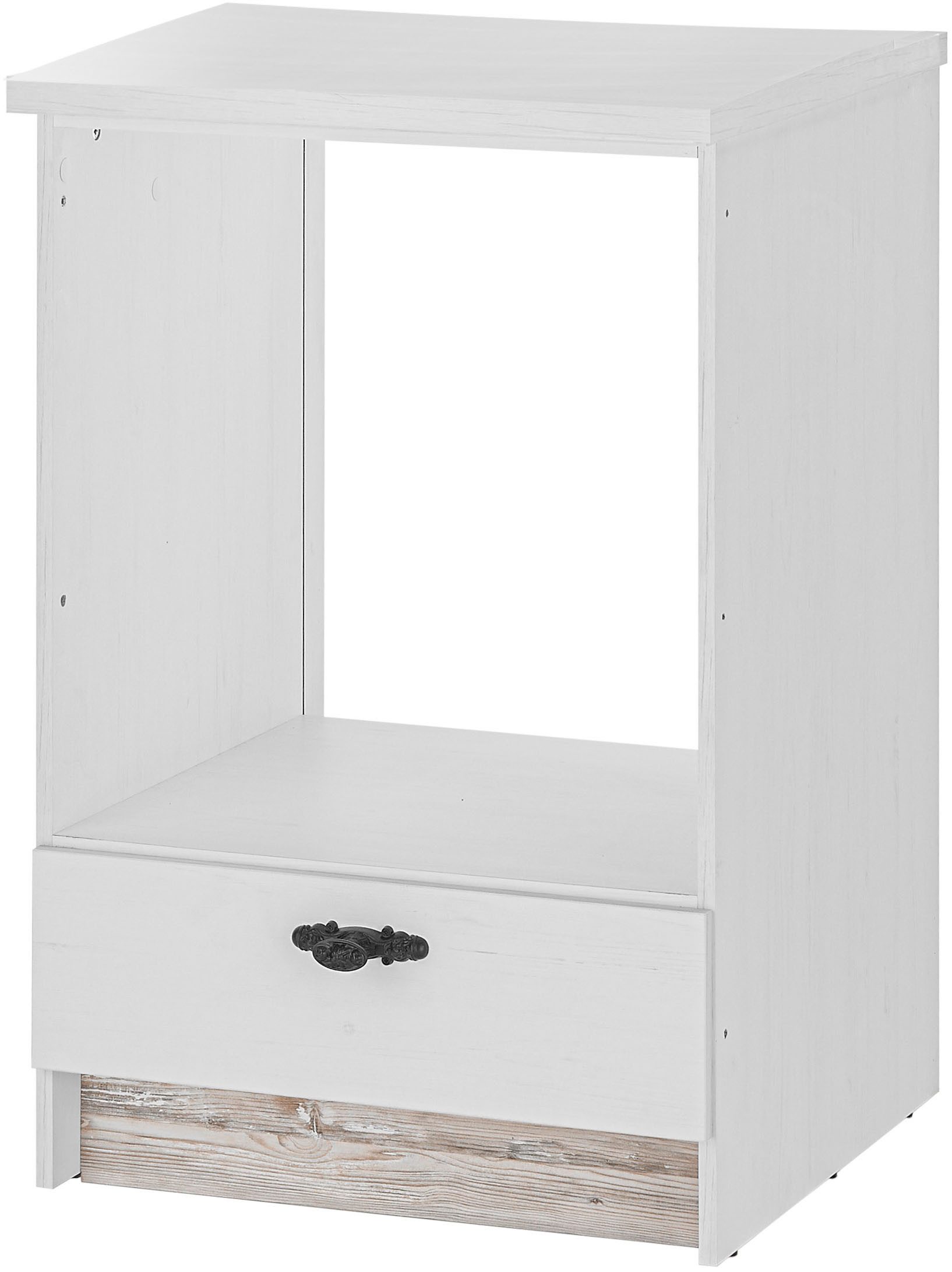 Home affaire Herdumbauschrank Florenz, Küchenschrank in Pinie Weiß mit verschnörkeltem Metallgriff, im Landhausstil, Arbeitshöhe 92 cm