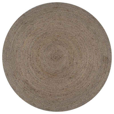 Teppich Handgefertigt Jute Rund 120 cm Grau, furnicato, Runde