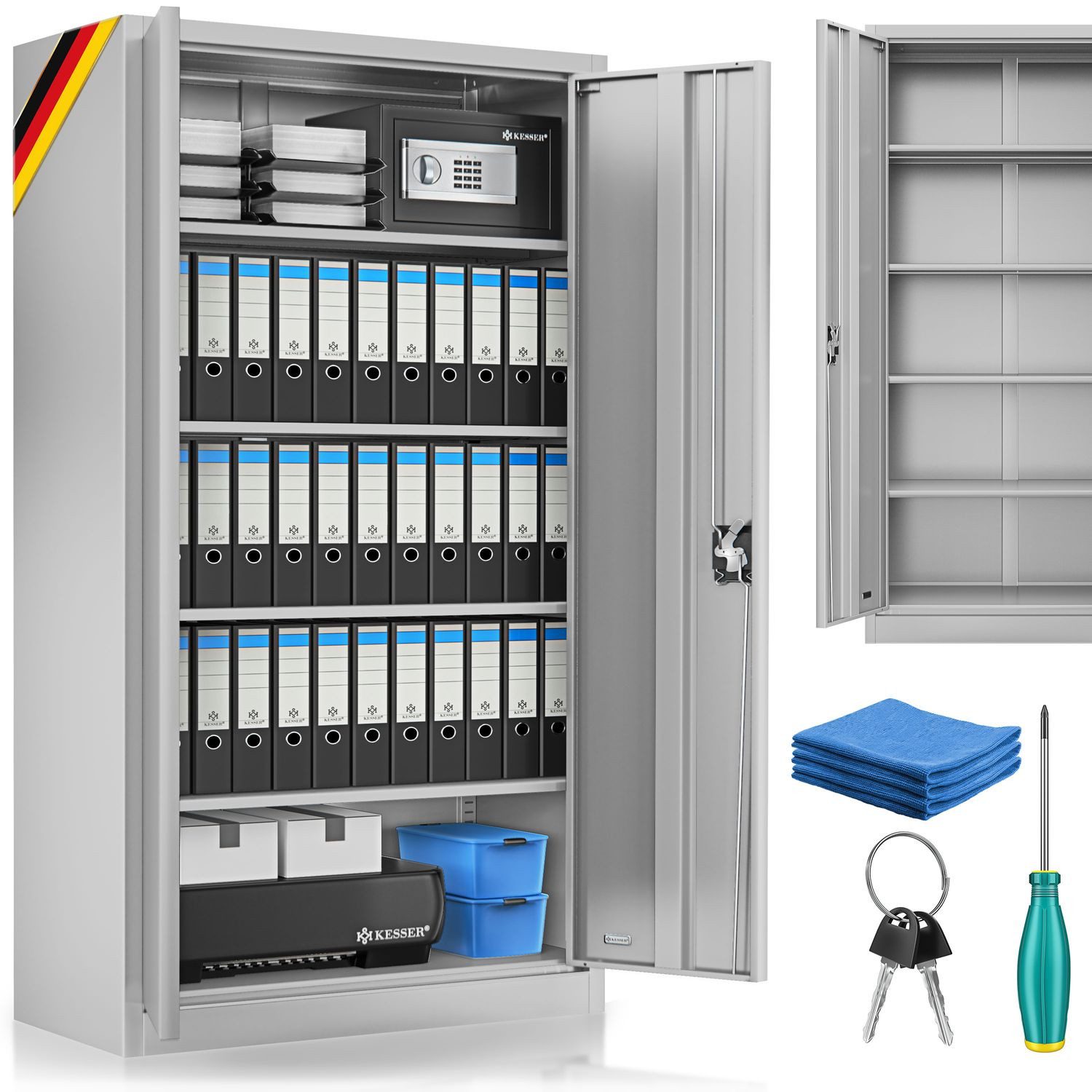 KESSER Aktenschrank Büroschrank aus Stahl 180x60x40 günstig online kaufen