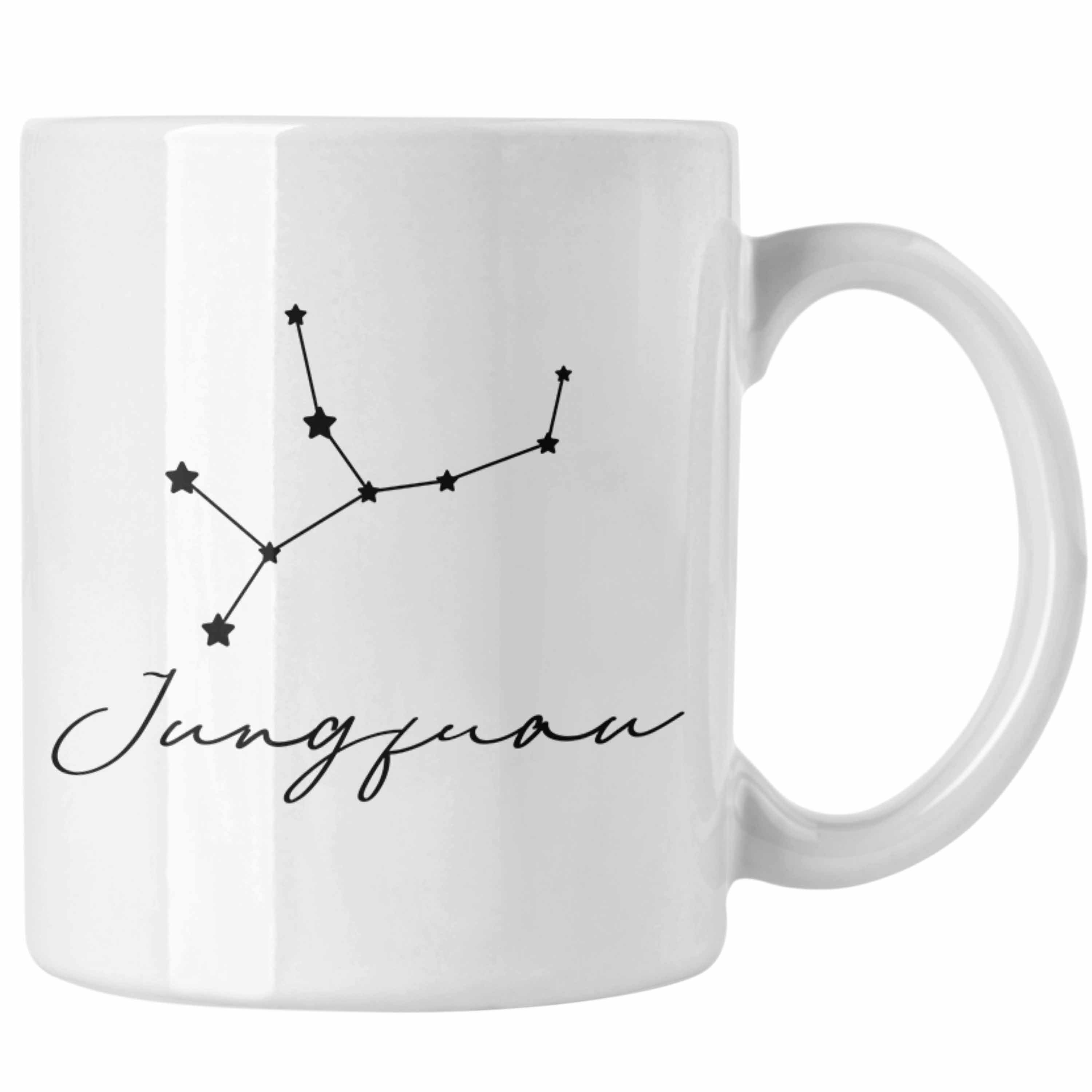 Trendation Tasse Trendation - Jungfrau Sternzeichen Tasse Geschenk Horoskop Tierkreiszeichen Weiss