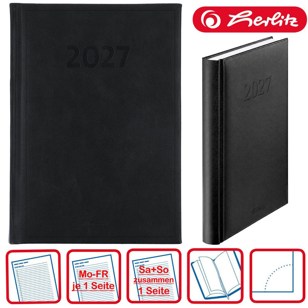 Herlitz Buchkalender Cheftimer A5 2027 schwarz