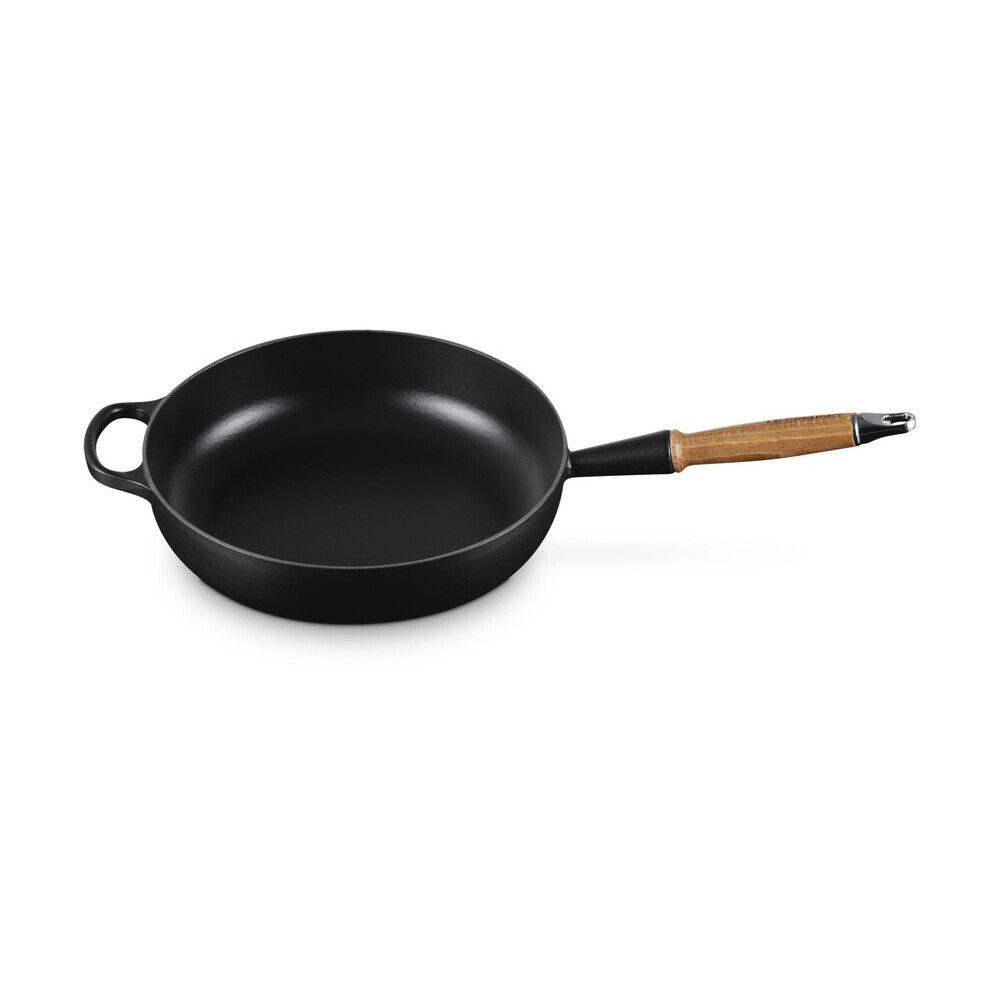 LE CREUSET Bratpfanne Sautépfanne 28 cm Signature Schwarz, 3,6l, Gusseisen, emailliert, schwarz, Handreinigung