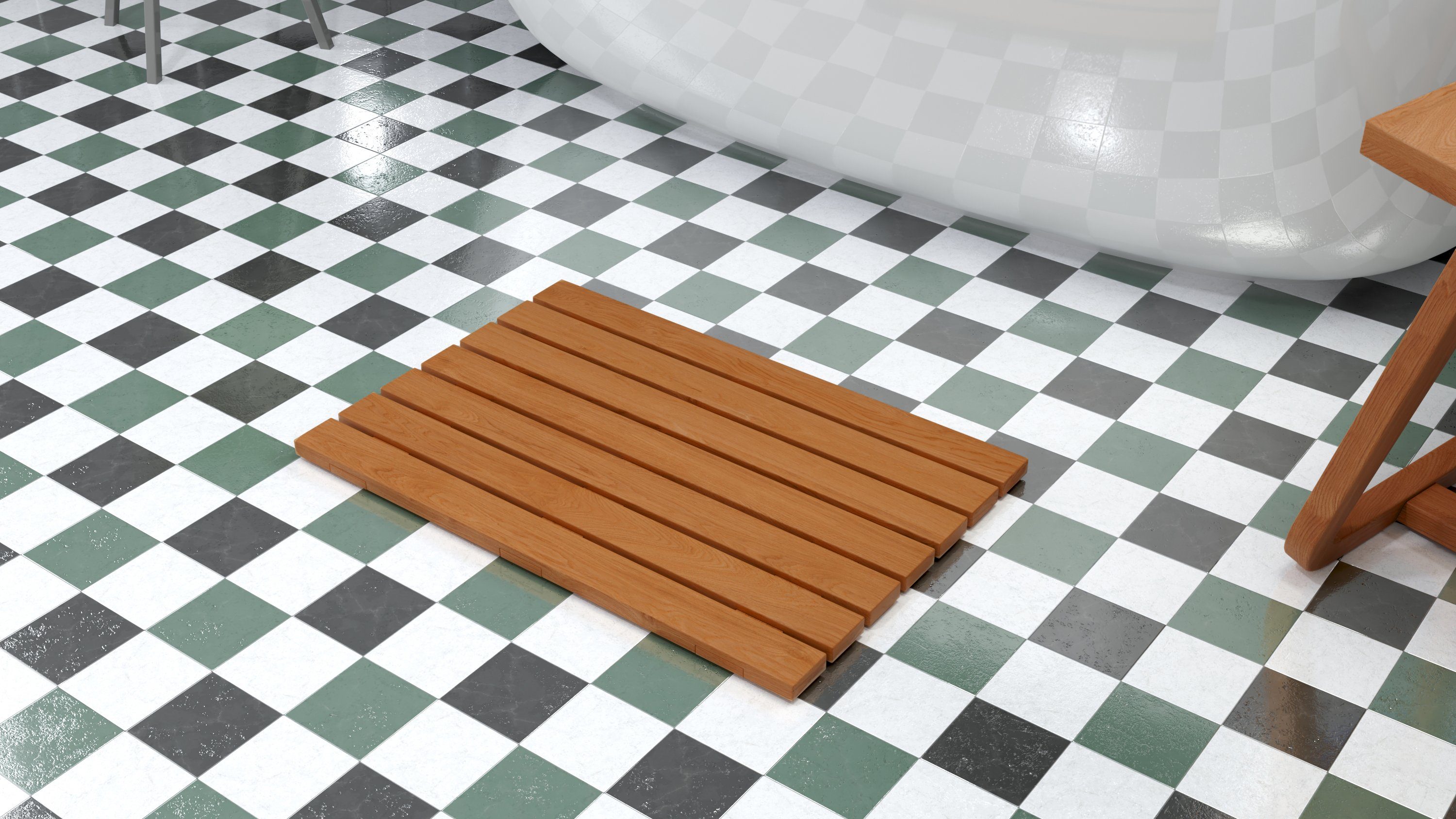 Destiny Badematte SPA & LIVING, rutschfest, Teakholz, rechteckig, 60x40x2 c günstig online kaufen