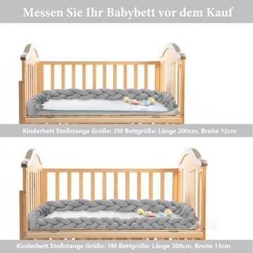 Gimisgu Bettnestchen Baby Nestchen Bettschlange Kopfschutz Babybett Bettumrandung 2M/3M, (300-tlg)