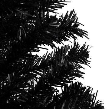 vidaXL Künstlicher Weihnachtsbaum Künstlicher Weihnachtsbaum mit LEDs Schmuck Schwarz 180cm PVC